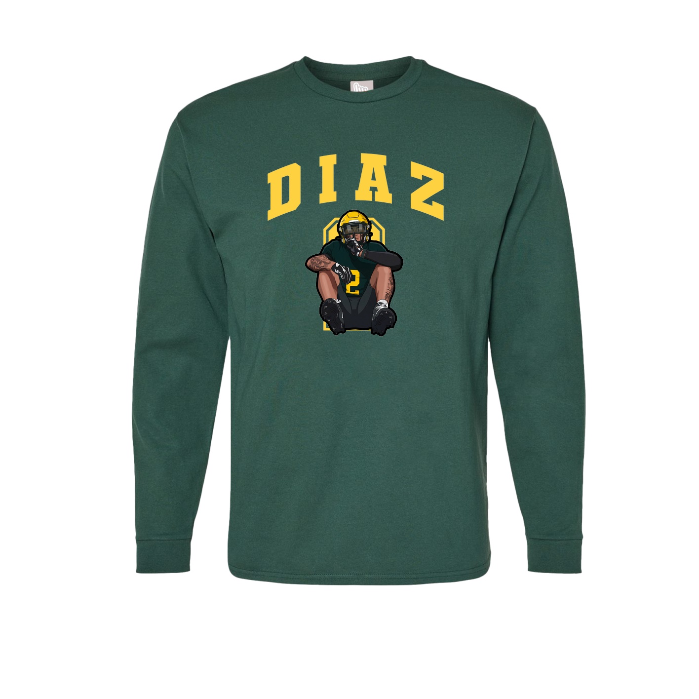 Long Sleeve Tee — Number in Green
