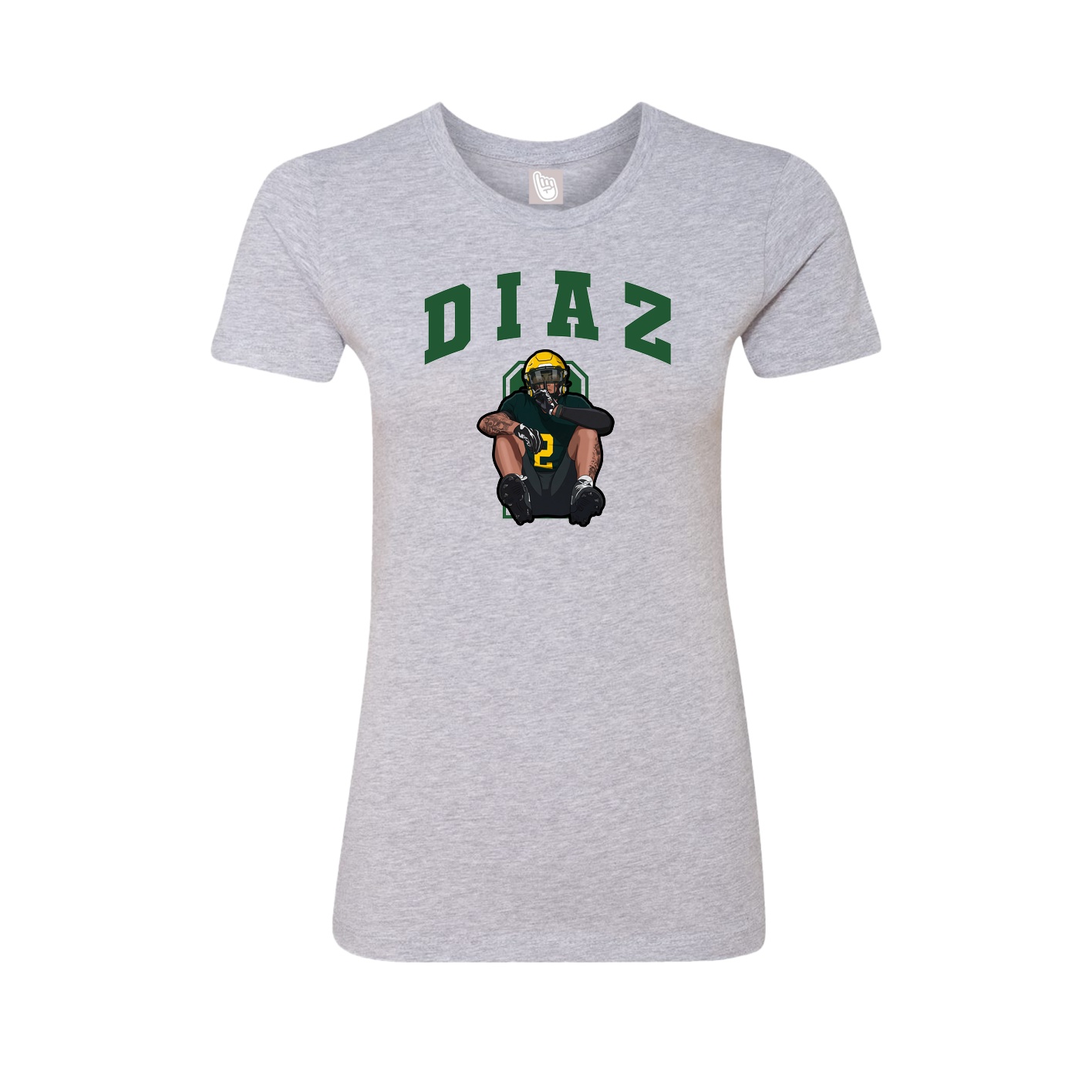 Fitted Women's Tee — Number in Grey