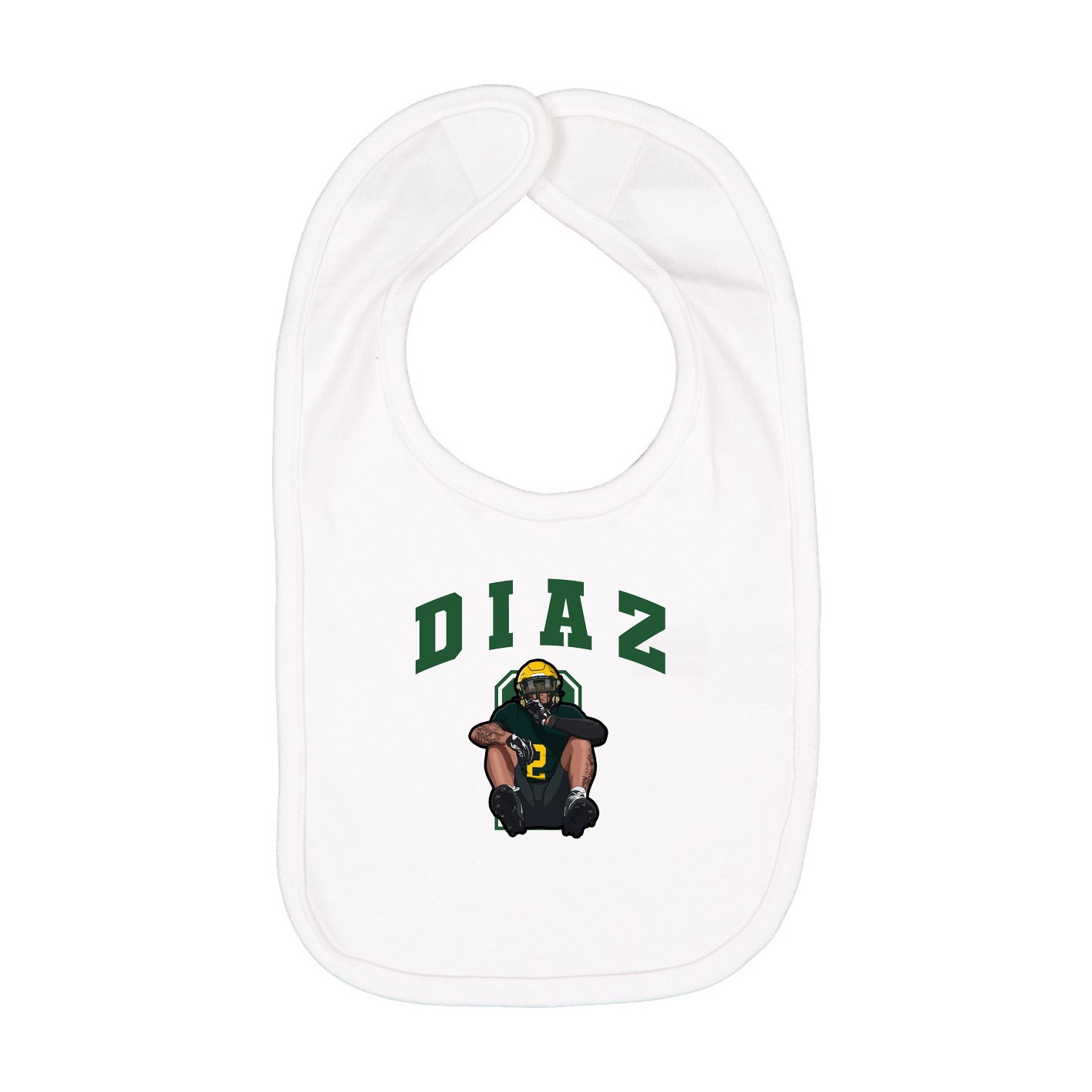 Infant Bib — Number in White