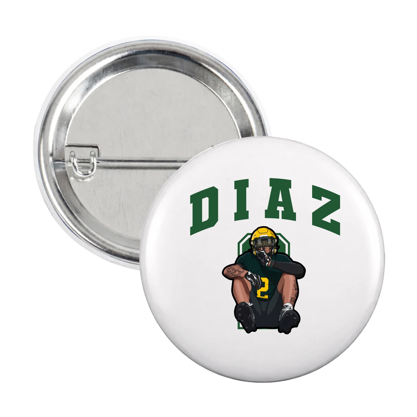 Game Day Button — Number in White