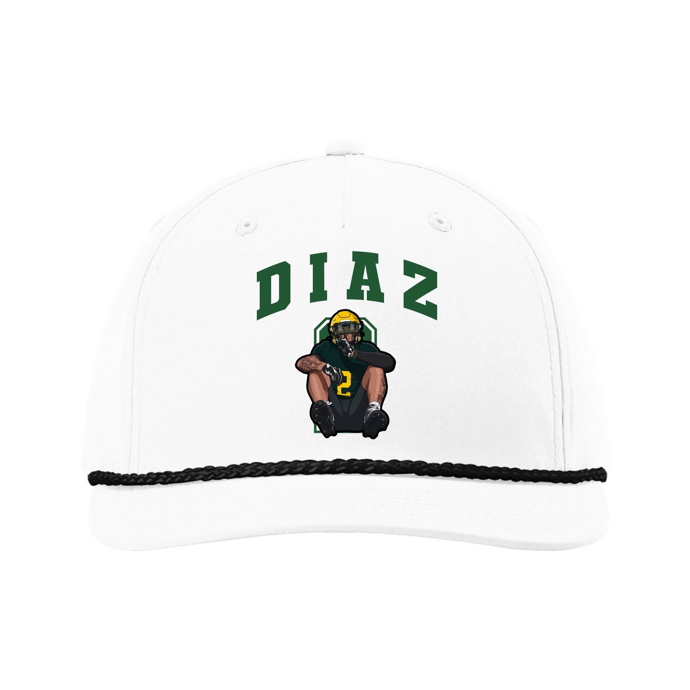 Five-Panel Classic Rope Cap — Number in White