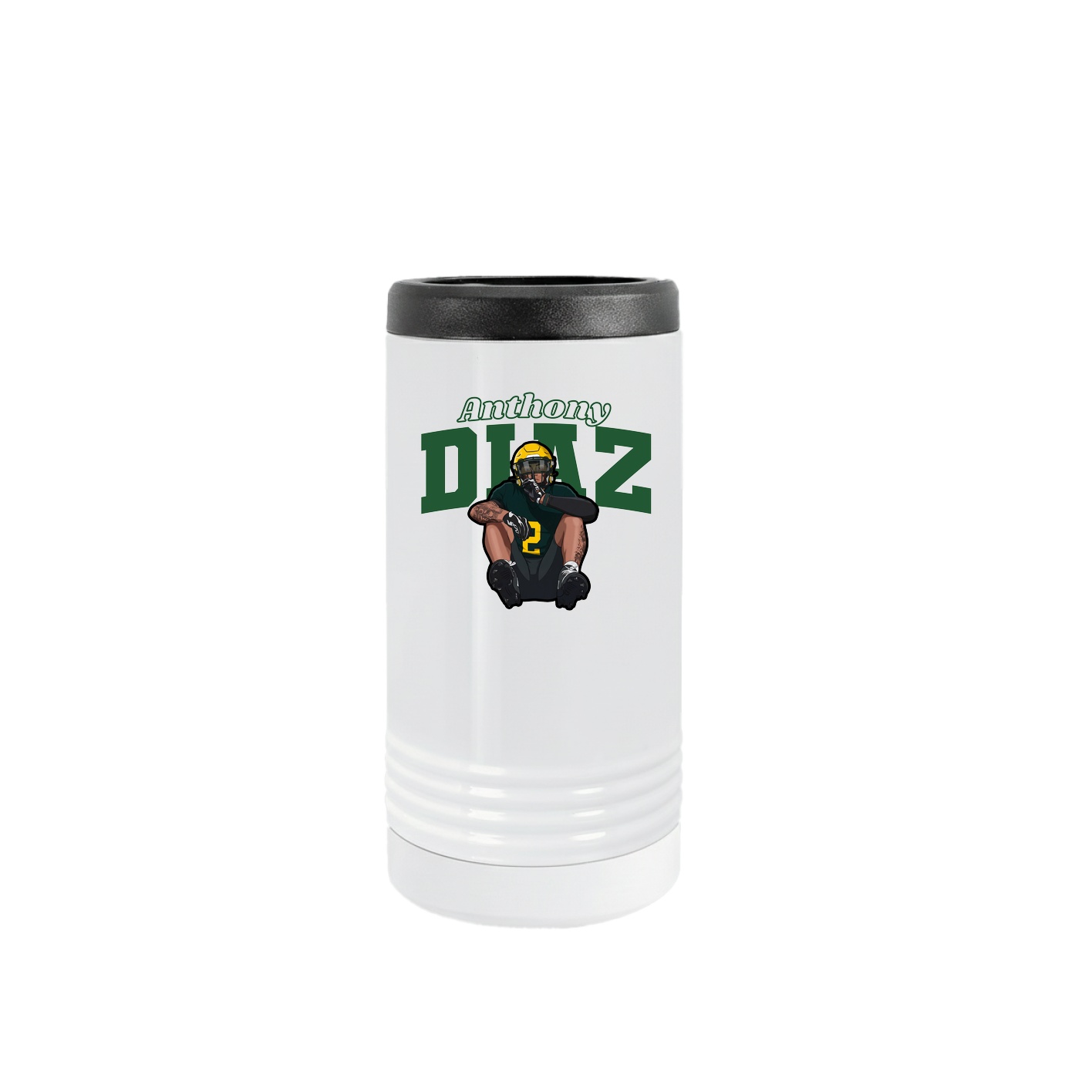 Slim Beverage Holder — Name Arch in White