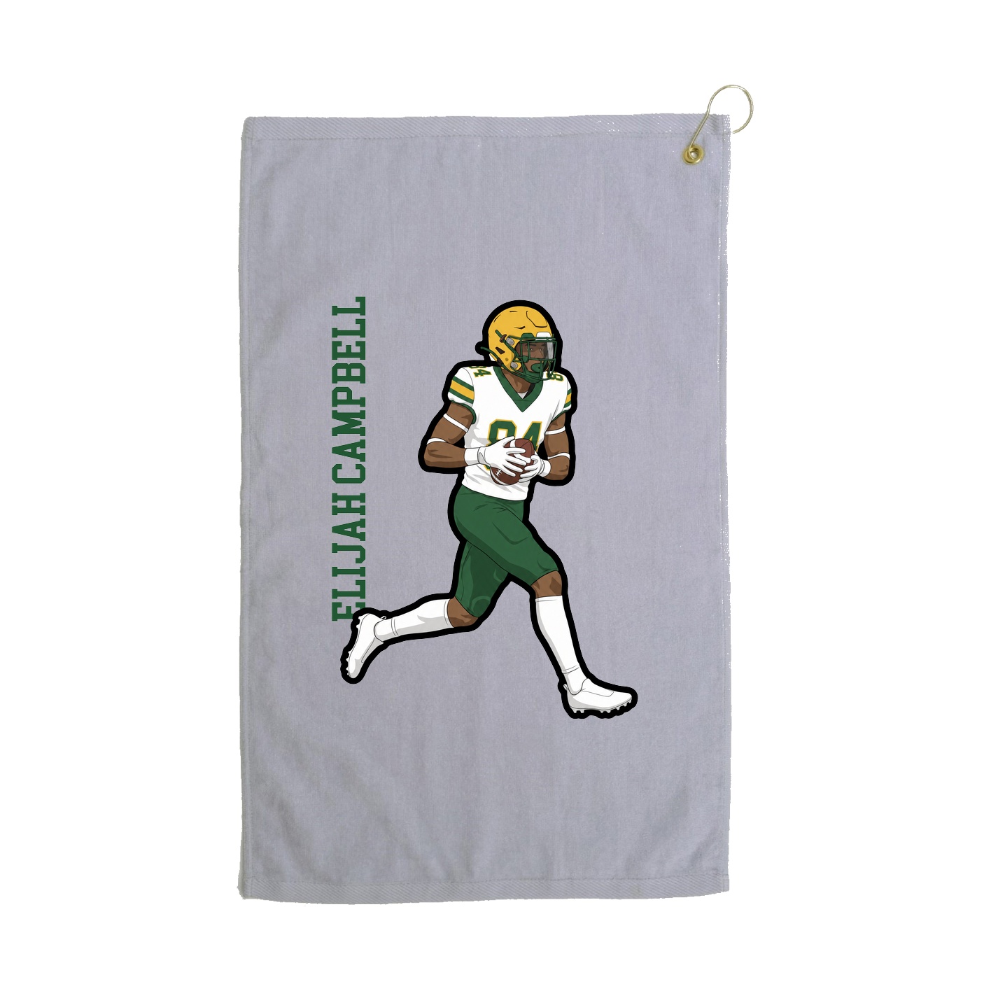 Golf Towel — Name Vertical in Grey