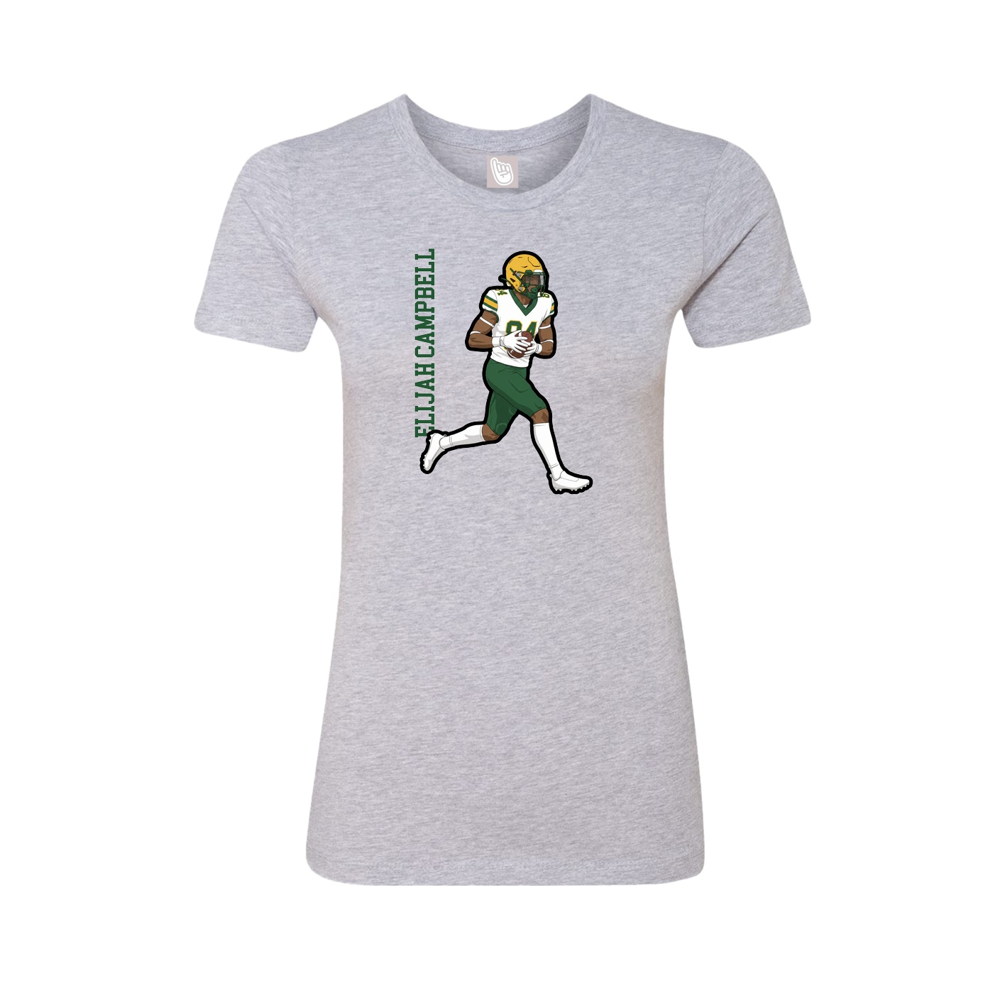 Fitted Women's Tee — Name Vertical in Grey