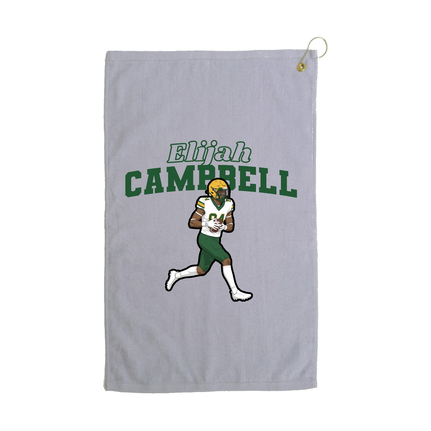 Golf Towel — Name Arch in Grey