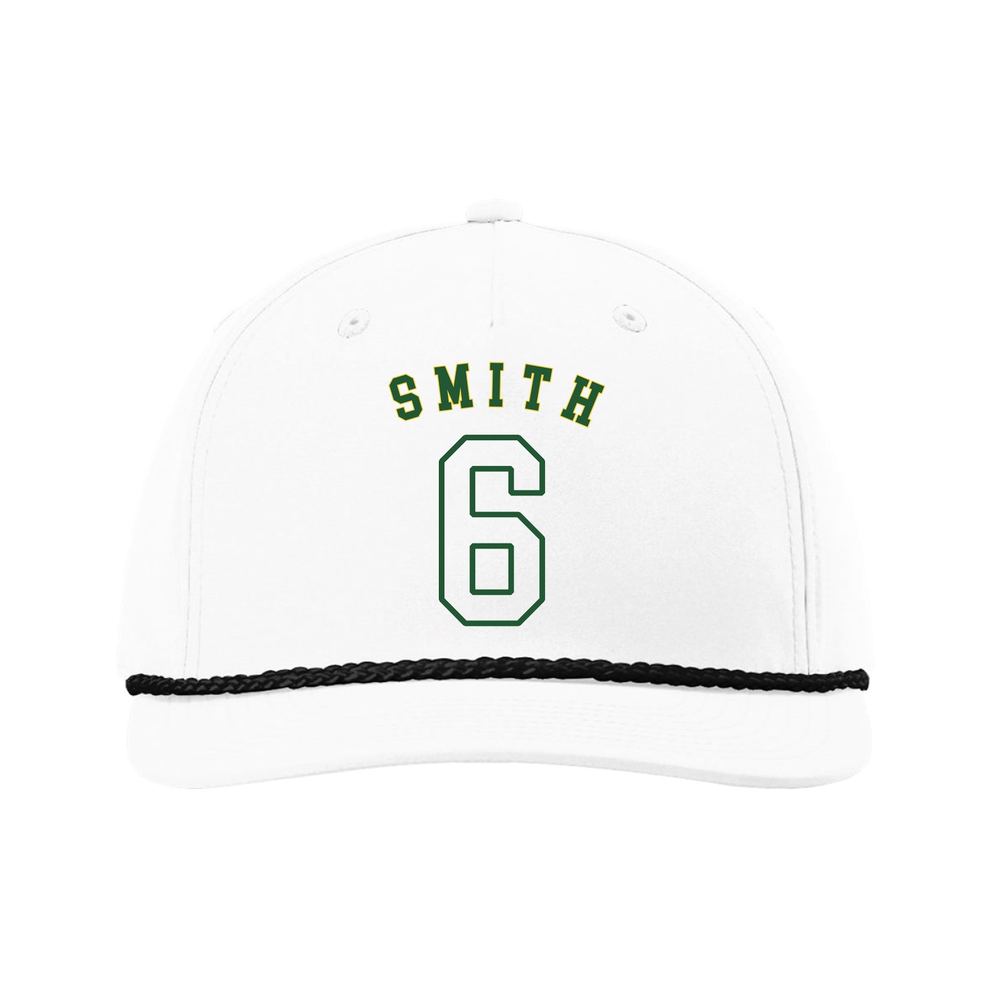 Five-Panel Classic Rope Cap — Shirsey Arch in White