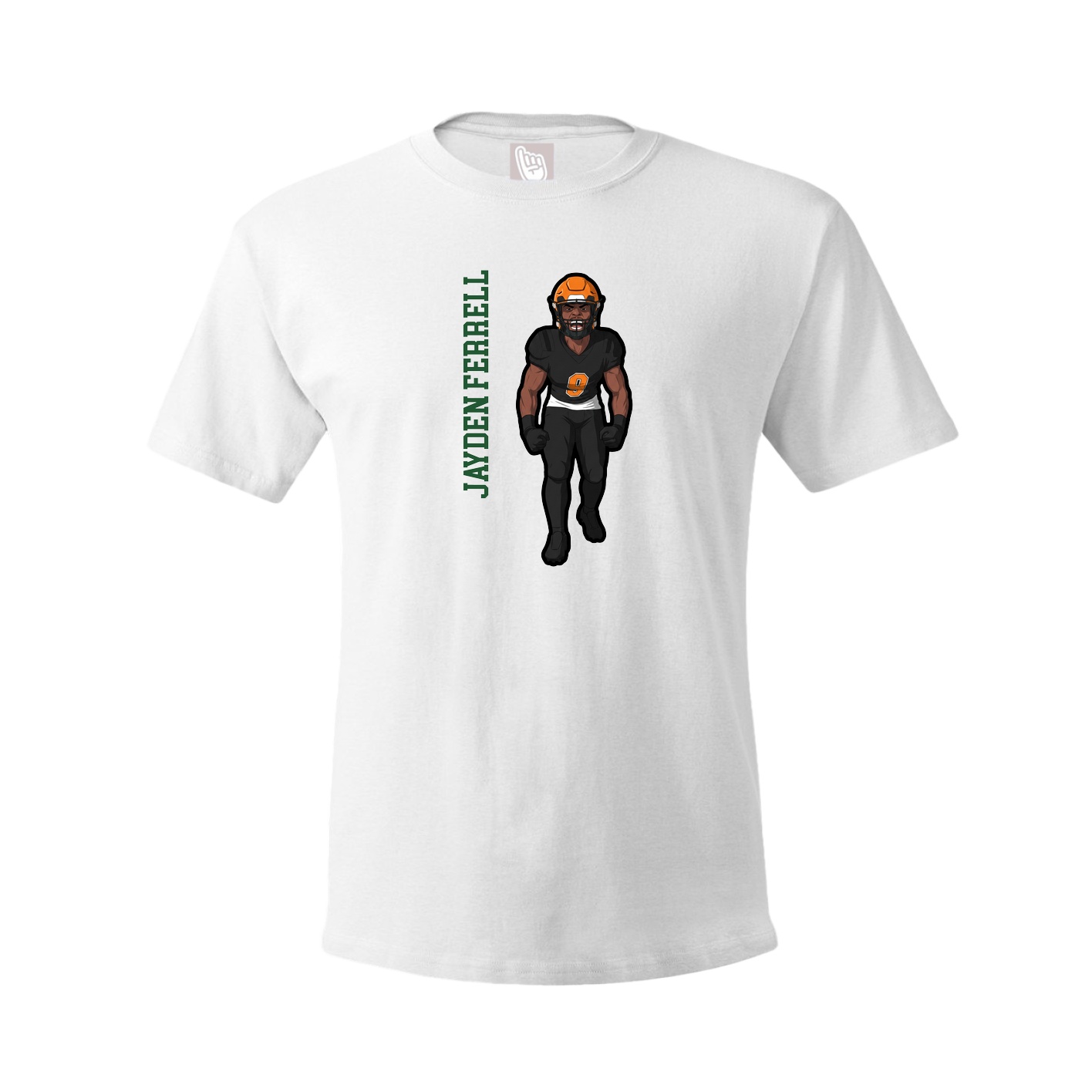 Youth Tee — Name Vertical in White