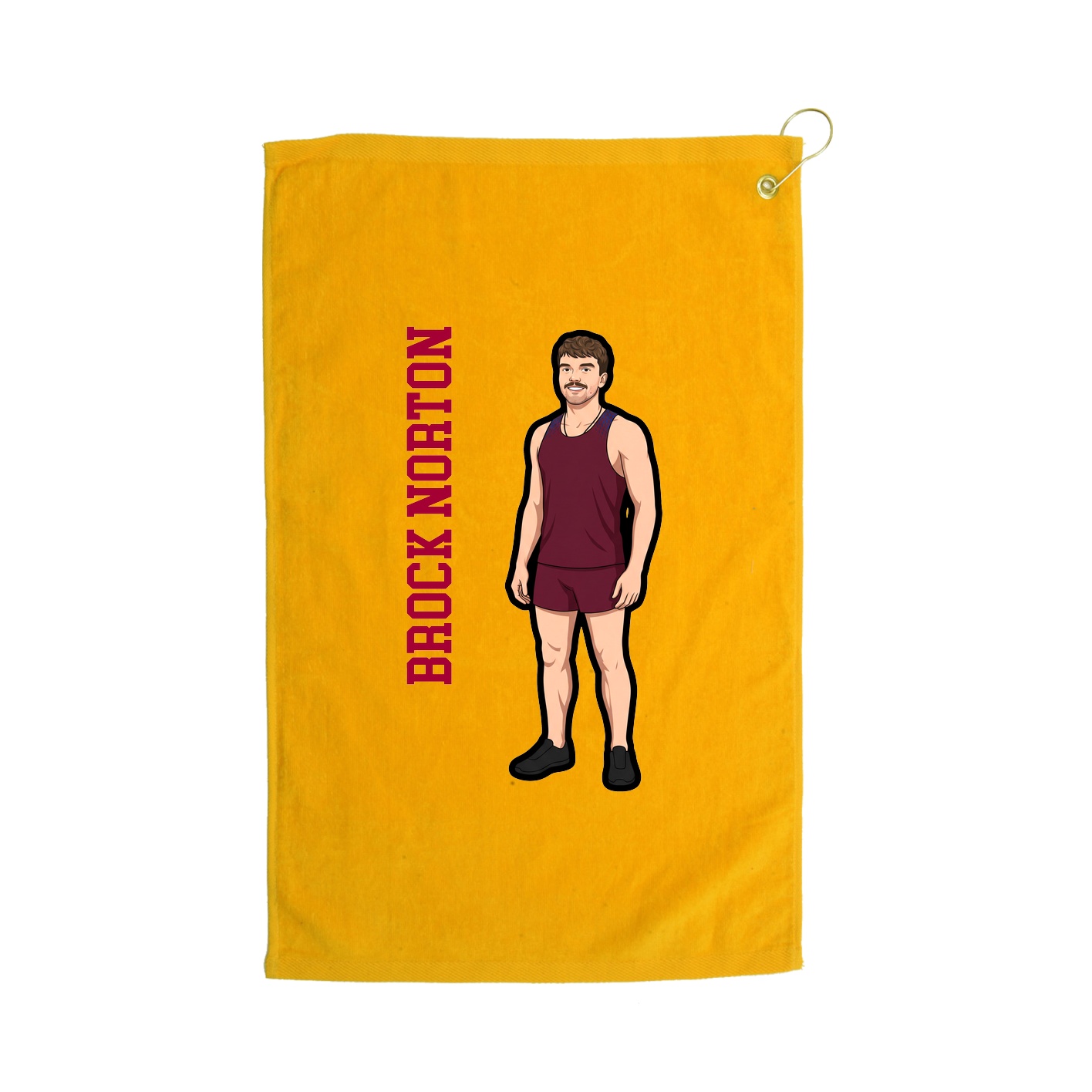 Golf Towel — Name Vertical in Gold