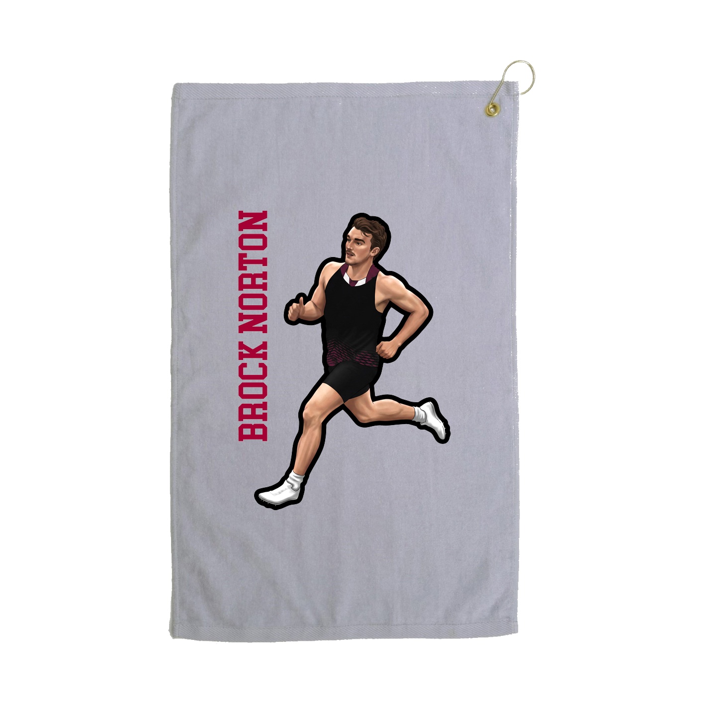 Golf Towel — Name Vertical in Grey