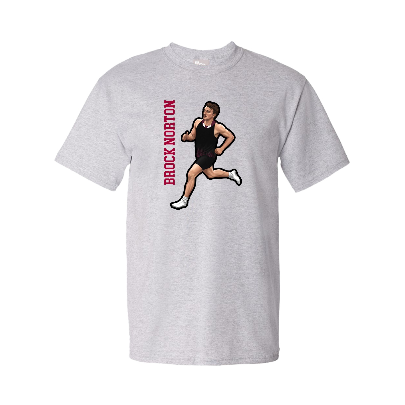 Youth Tee — Name Vertical in Grey