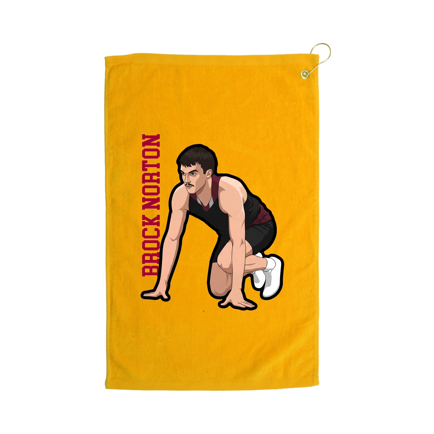 Golf Towel — Name Vertical in Gold