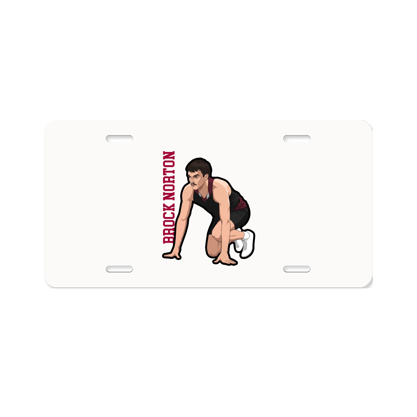 License Plate — Name Vertical in Classic