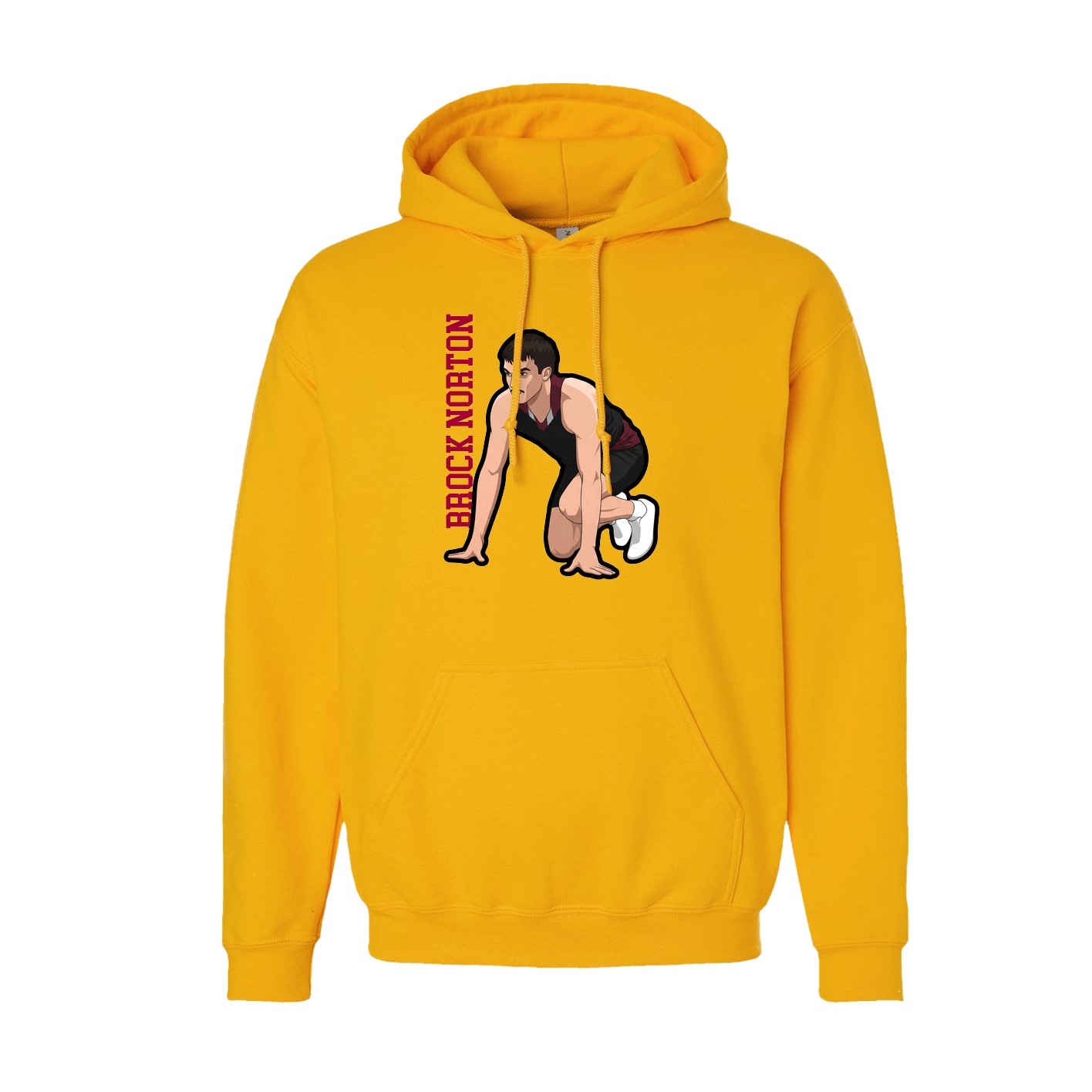Youth Hoodie — Name Vertical in Gold