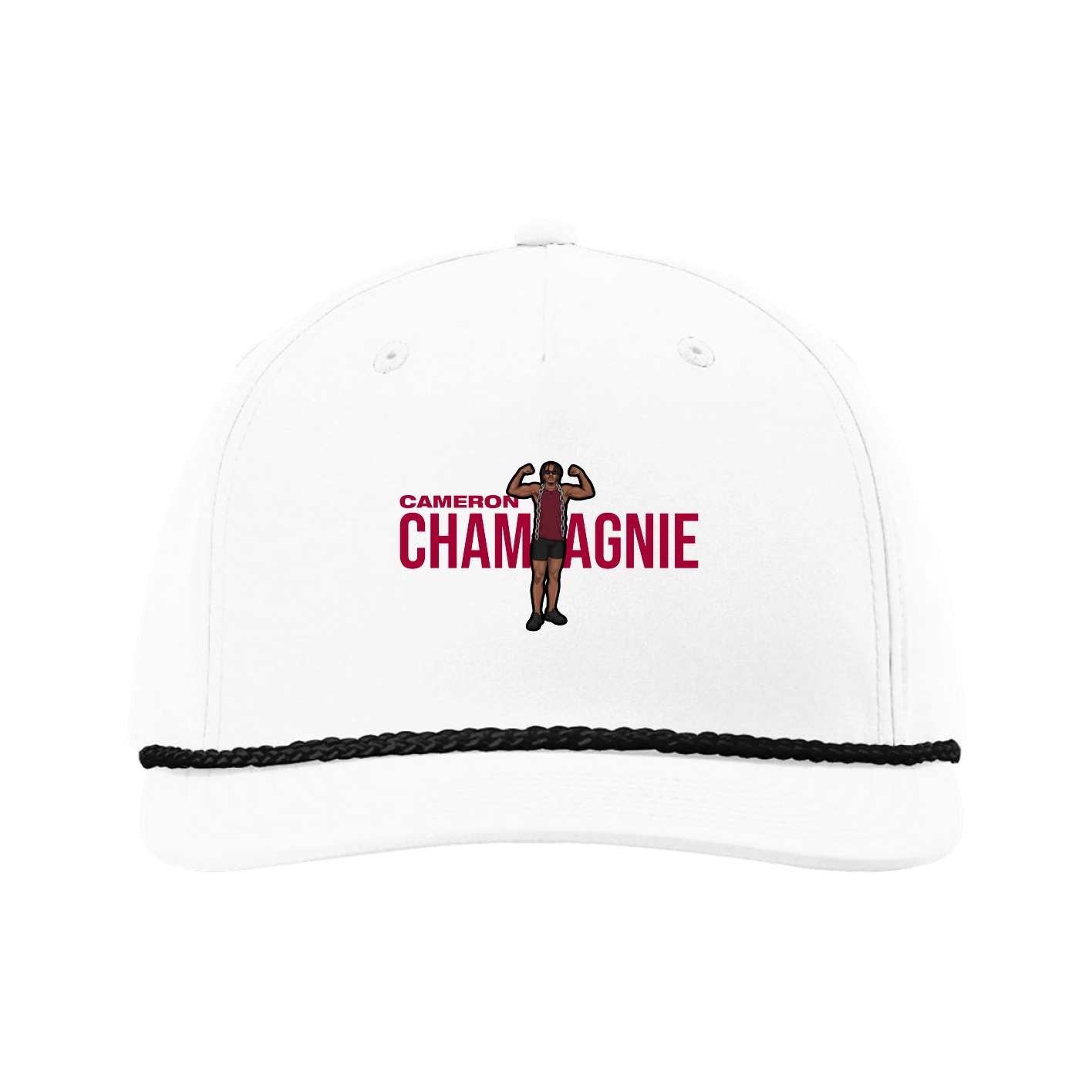 Five-Panel Classic Rope Cap — Player Name in White