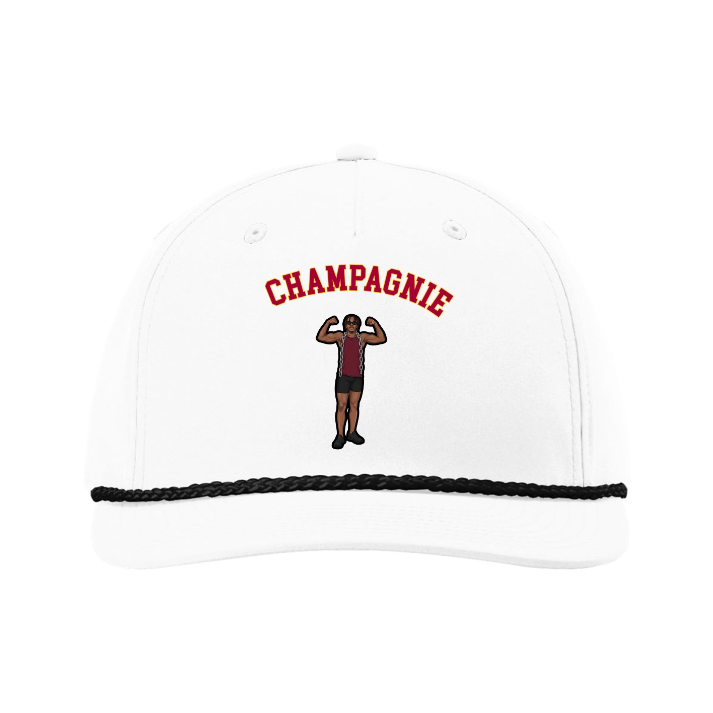 Five-Panel Classic Rope Cap — Shirsey Arch in White