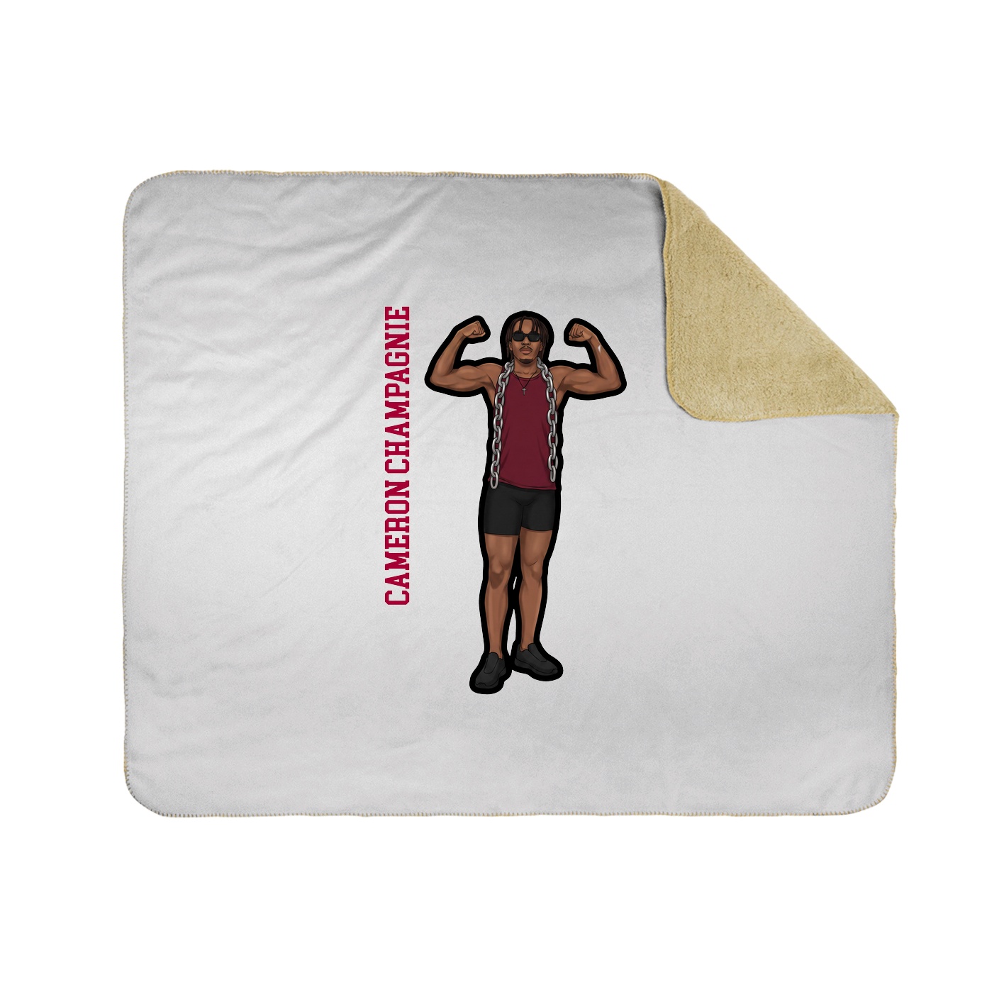 Throw Blanket — Name Vertical in White