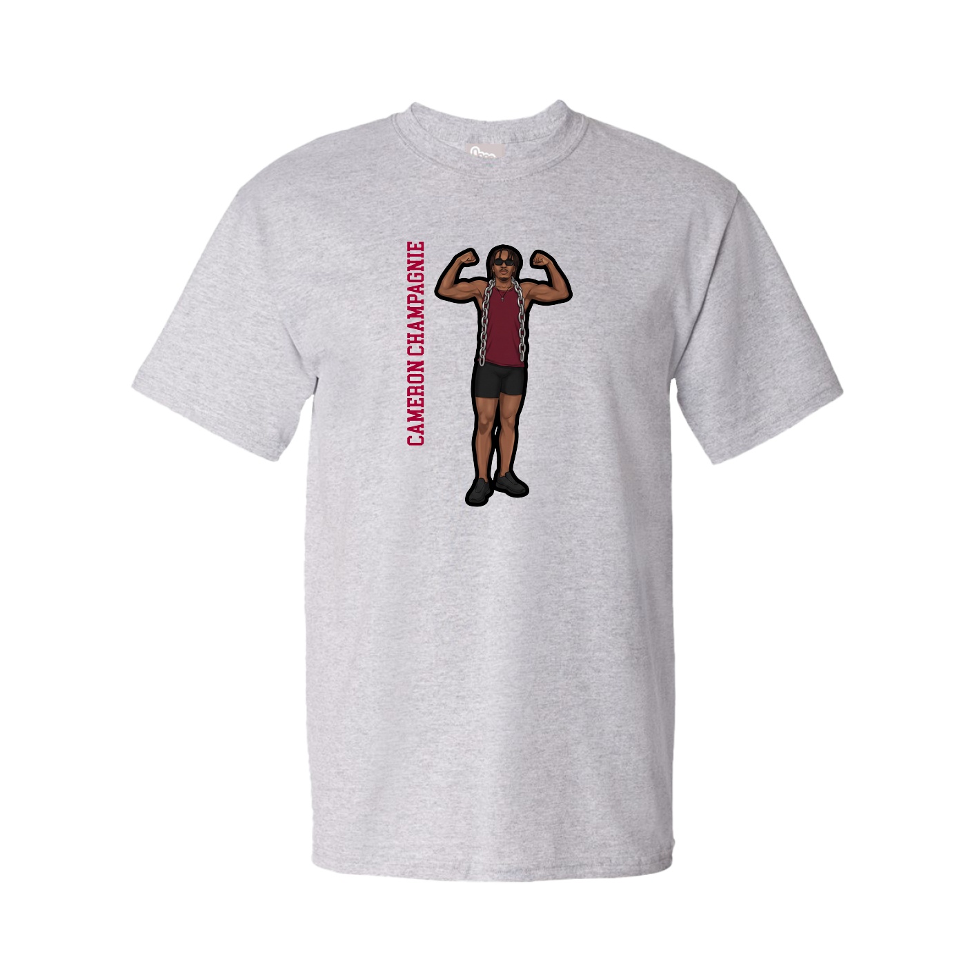 Tee — Name Vertical in Grey