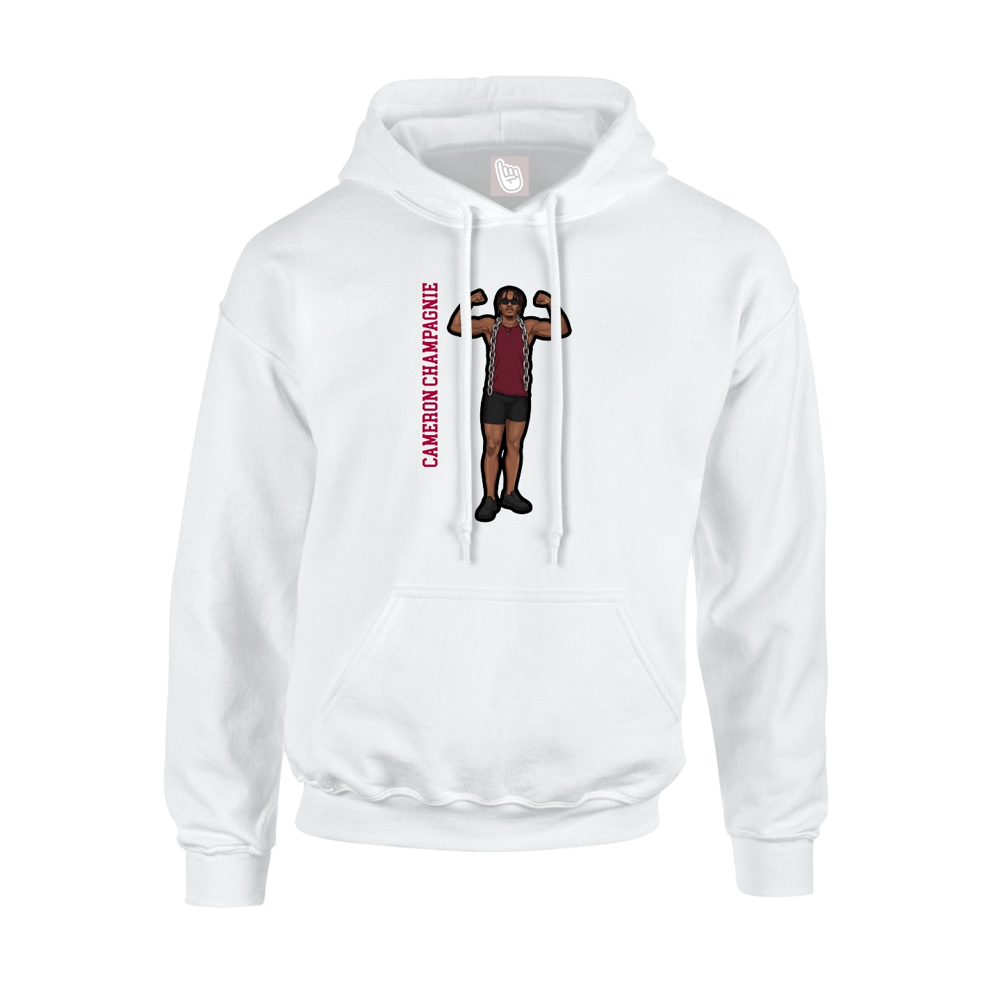 Youth Hoodie — Name Vertical in White
