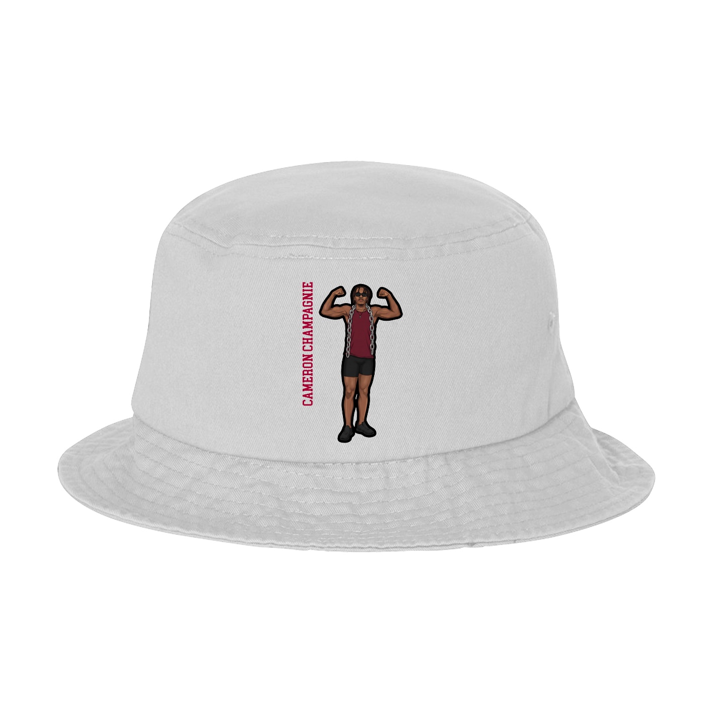 Bucket Cap — Name Vertical in White