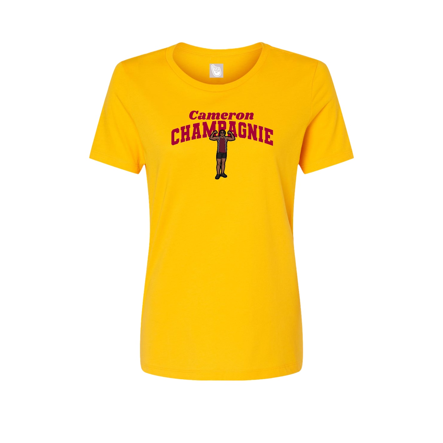Fitted Women's Tee — Signature Arch in Gold