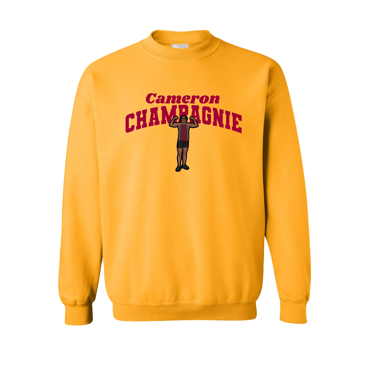 Fleece Crew — Signature Arch in Gold