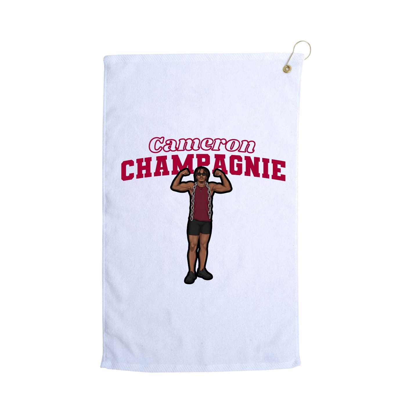 Golf Towel — Name Arch in White