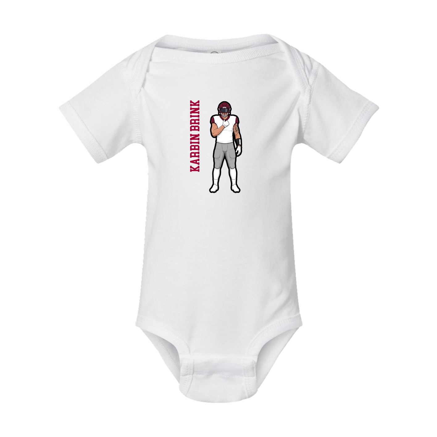 Baby Onesie — Name Vertical in White