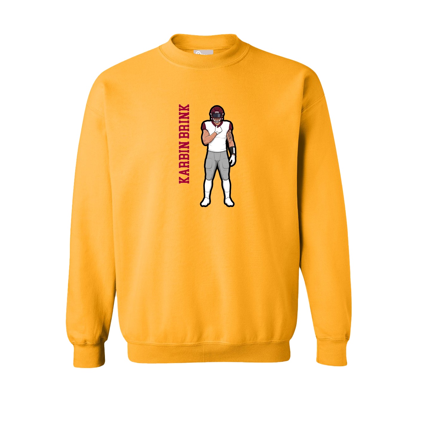 Fleece Crew — Name Vertical in Gold
