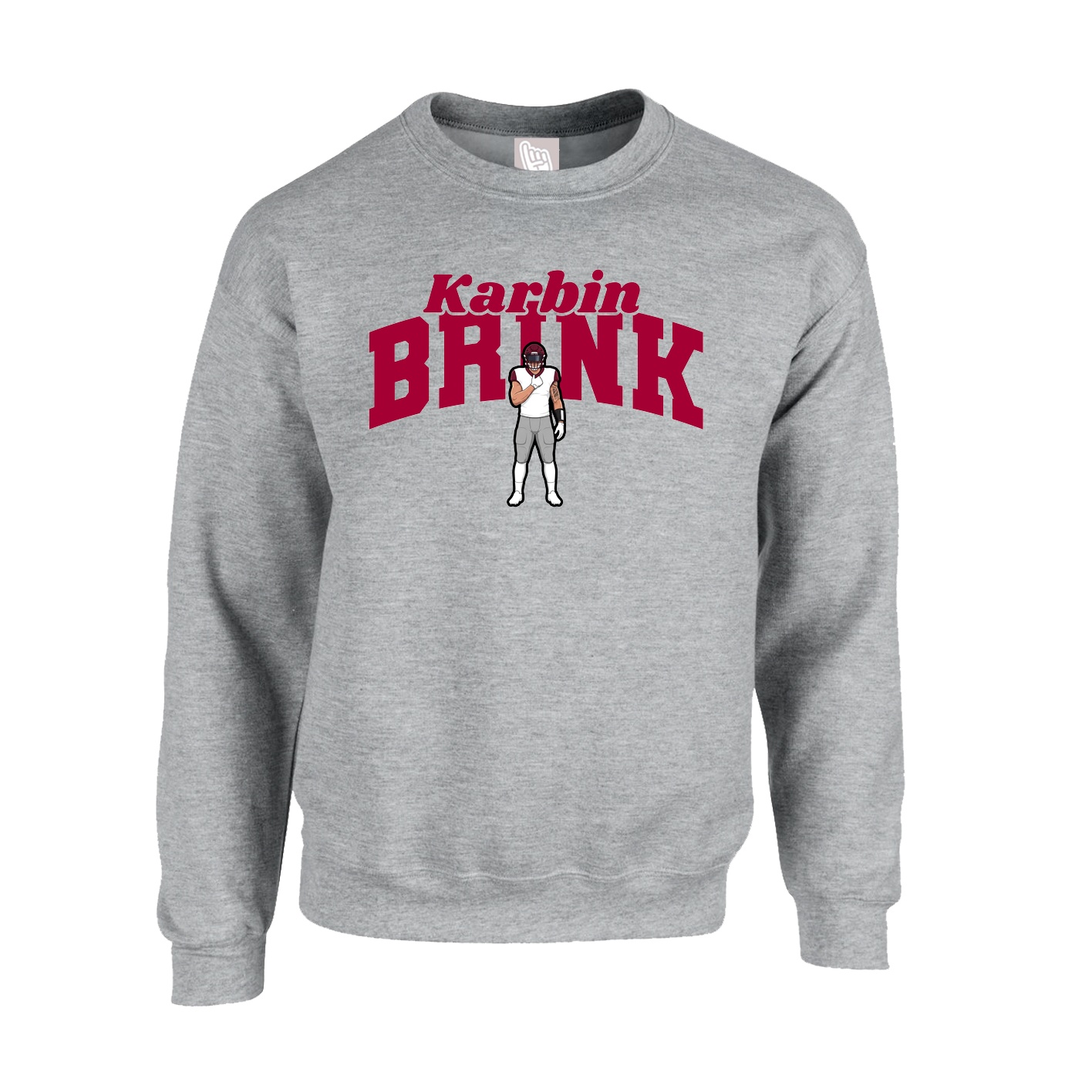 Fleece Crew — Signature Arch in Grey