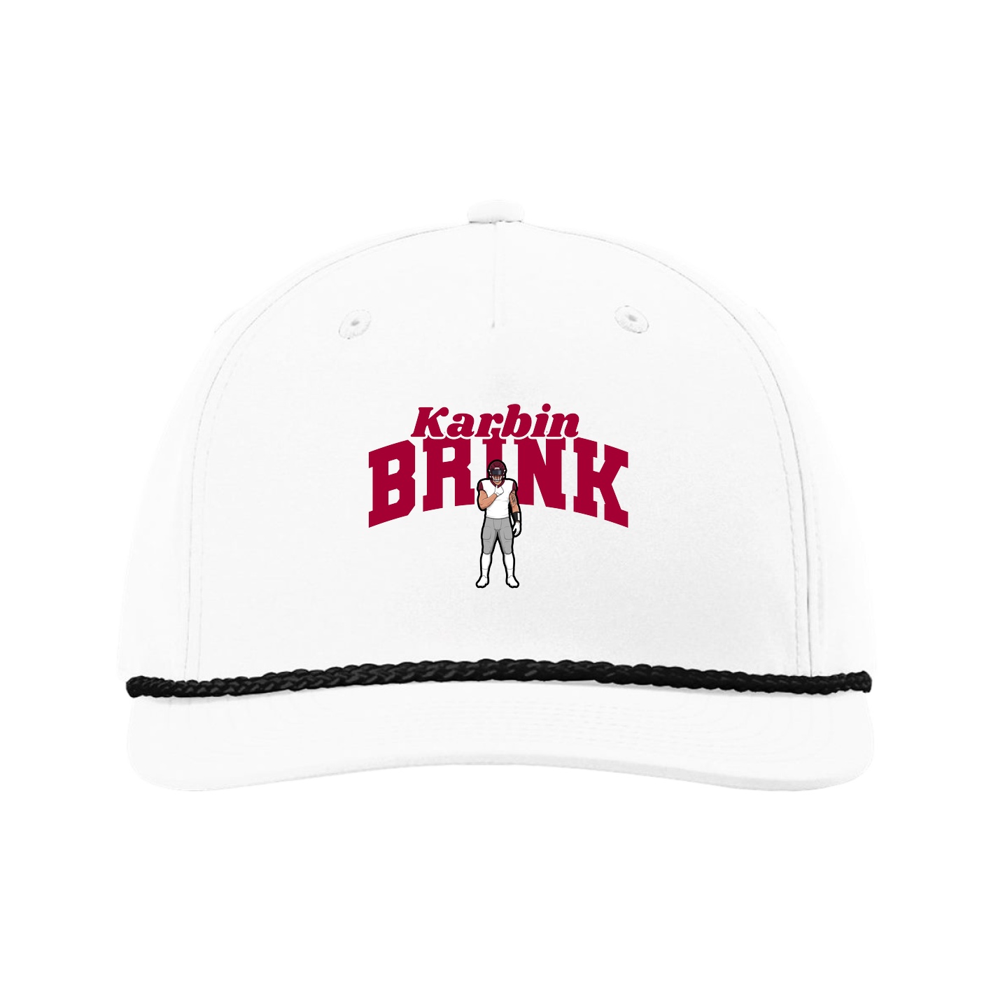 Five-Panel Classic Rope Cap — Signature Arch in White