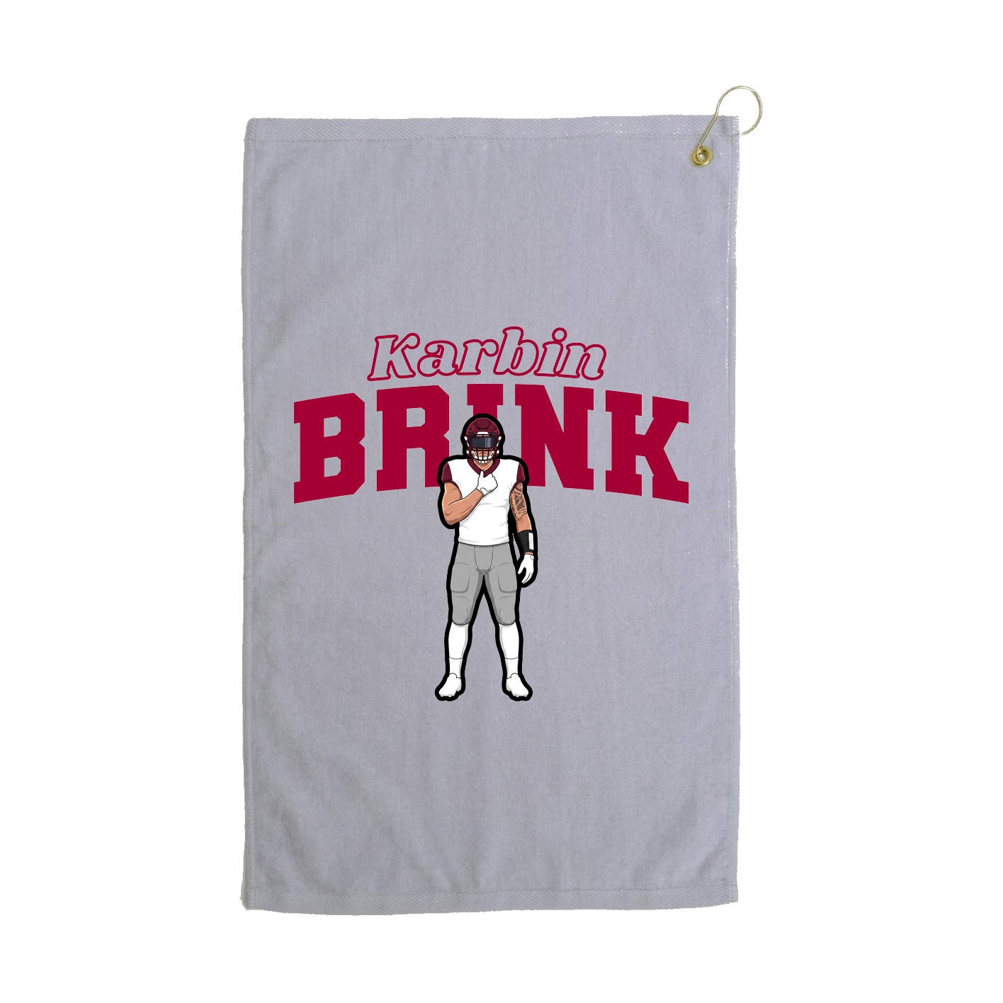Golf Towel — Name Arch in Grey