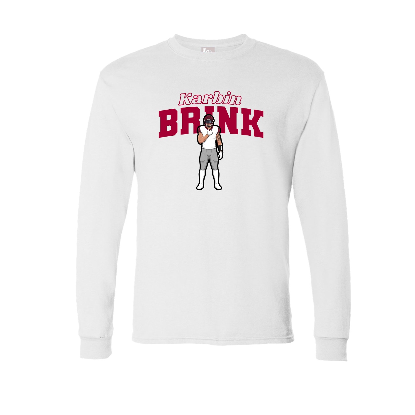 Long Sleeve Tee — Name Arch in White