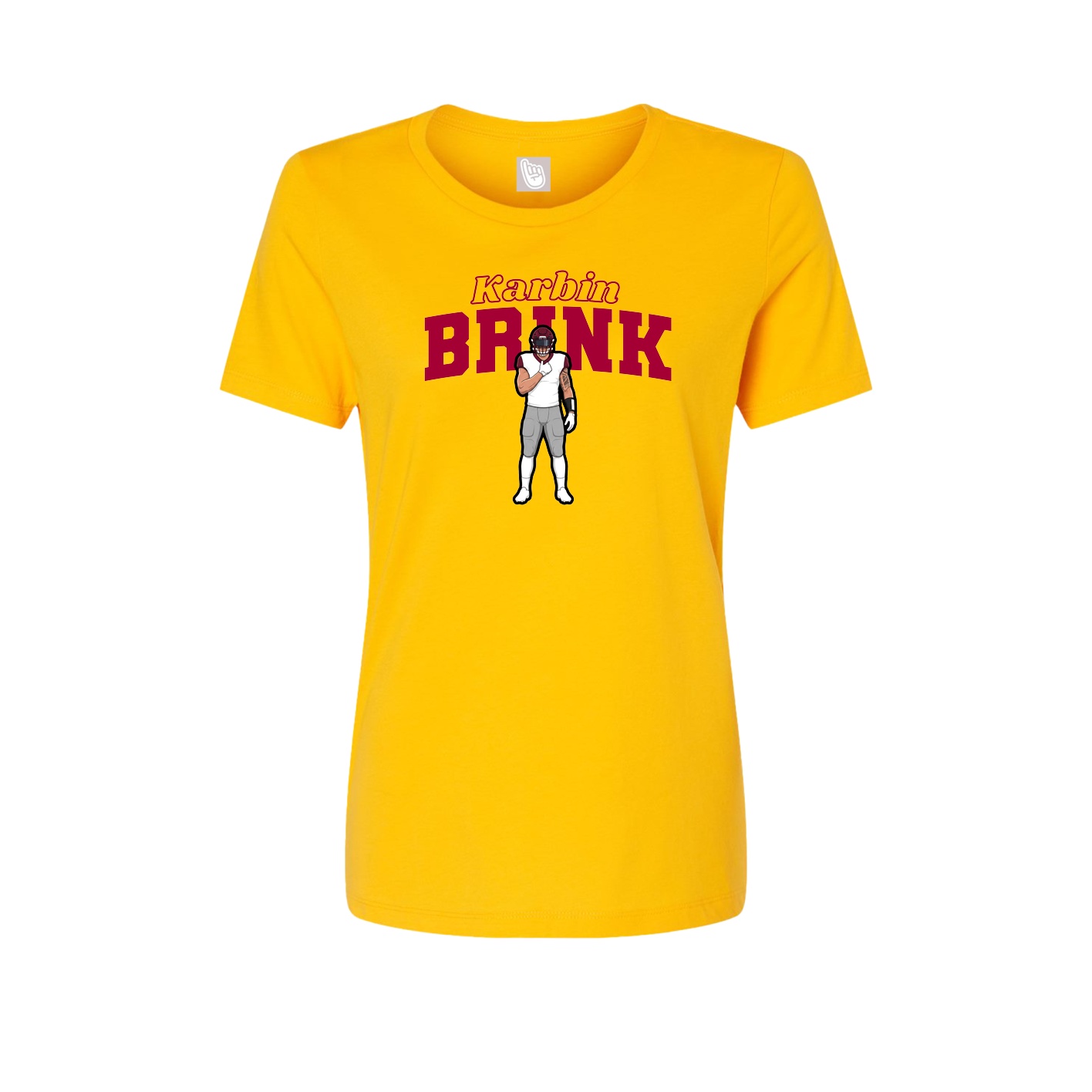 Fitted Women's Tee — Name Arch in Gold