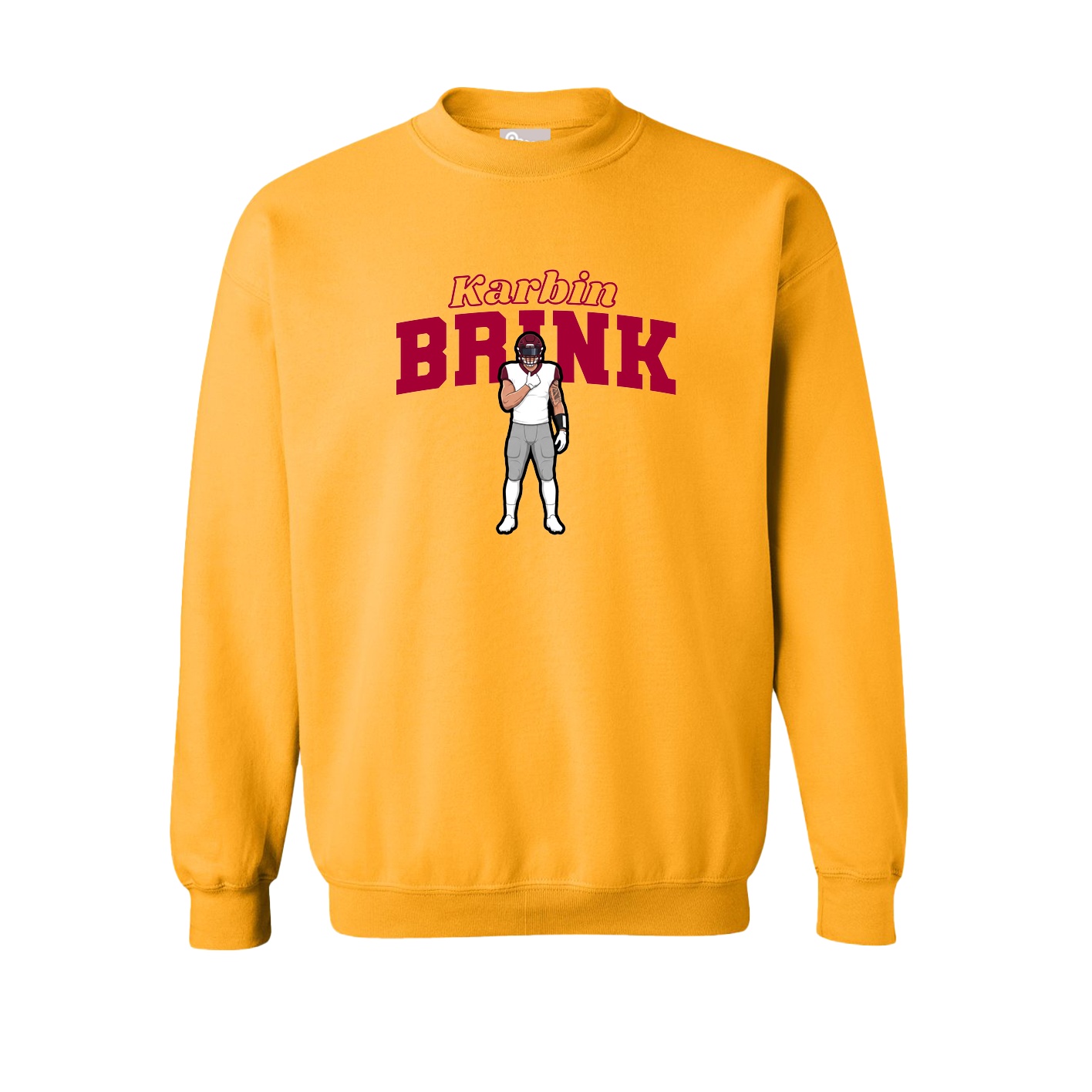 Fleece Crew — Name Arch in Gold