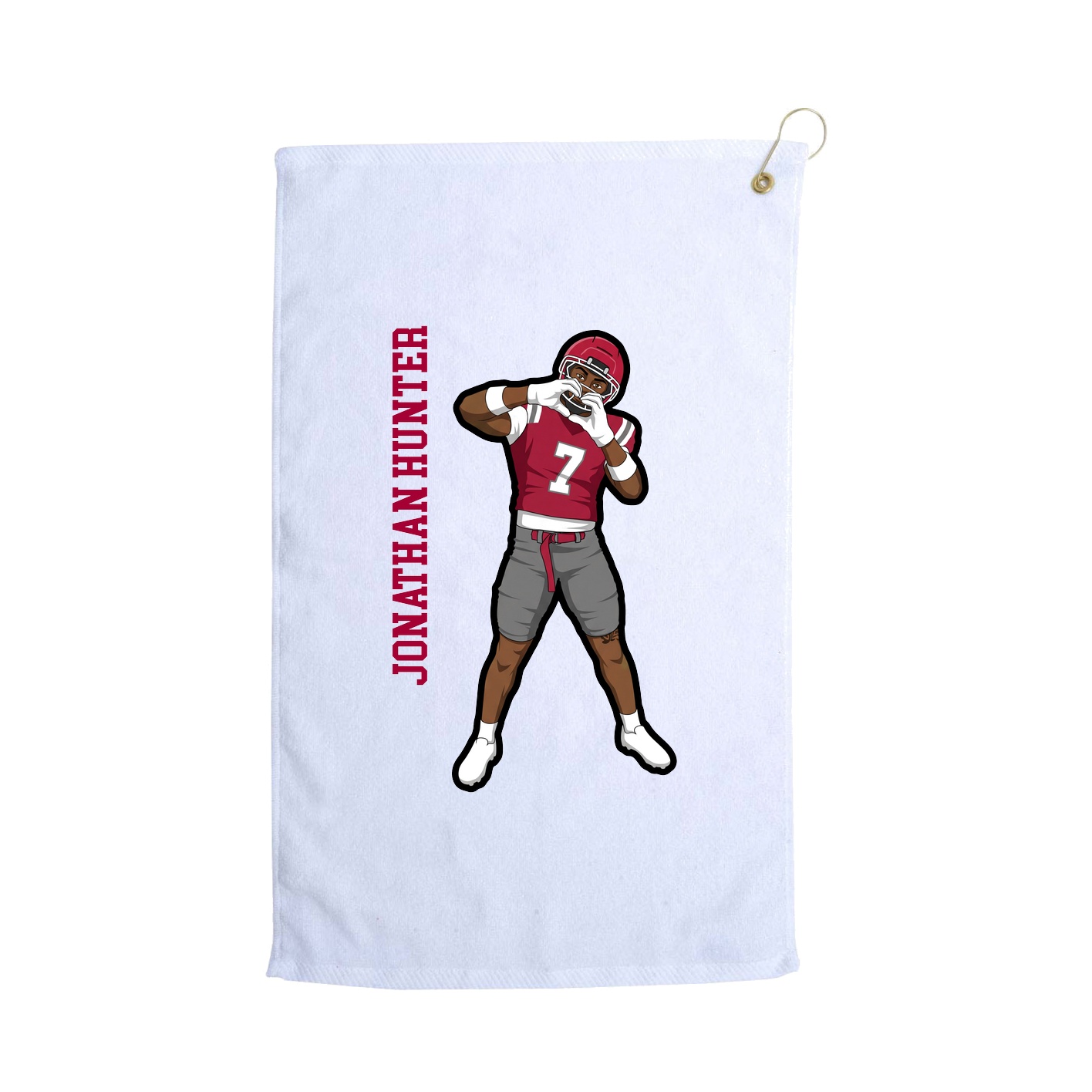 Golf Towel — Name Vertical in White