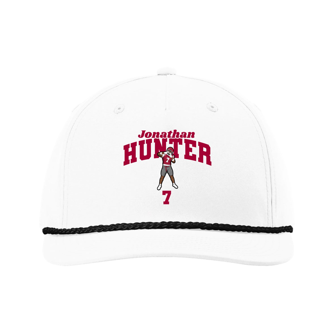 Five-Panel Classic Rope Cap — Signature Arch in White