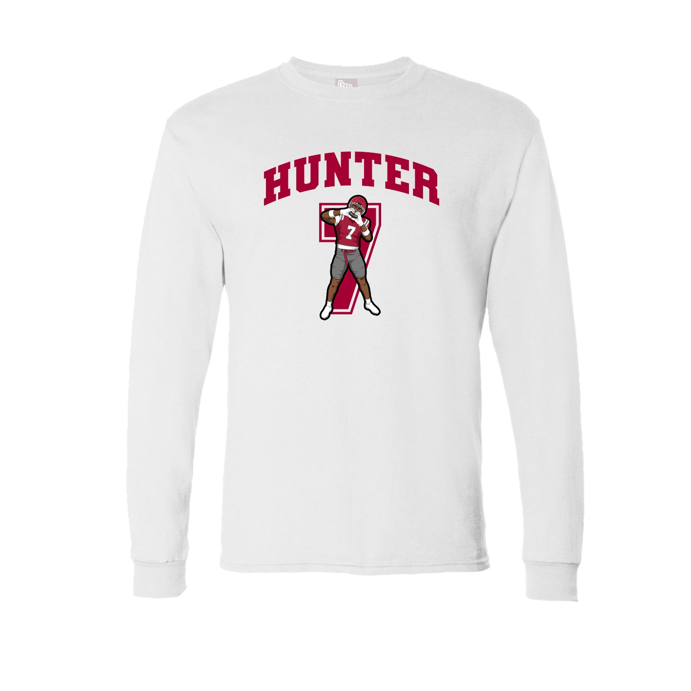Long Sleeve Tee — Number in White