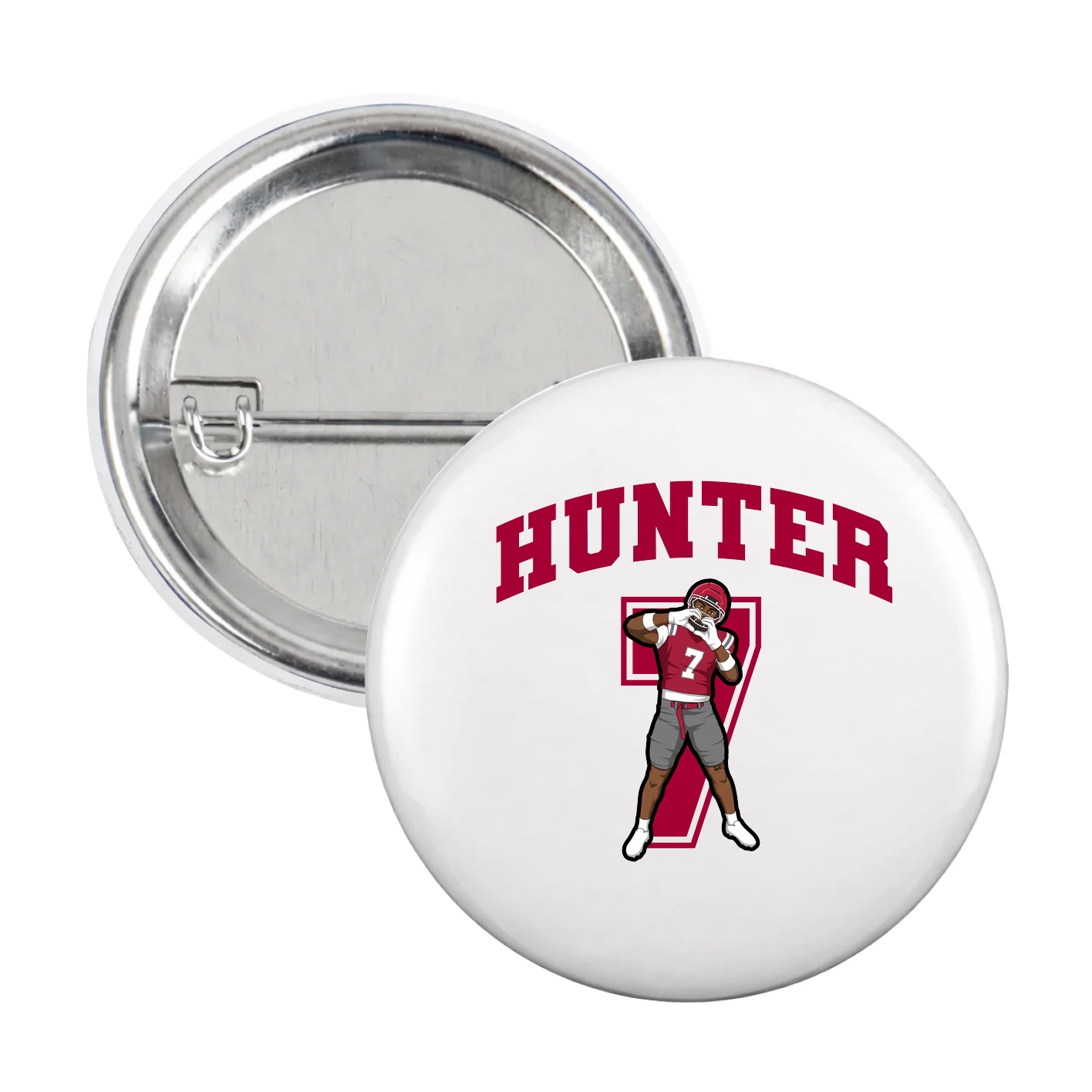 Game Day Button — Number in White