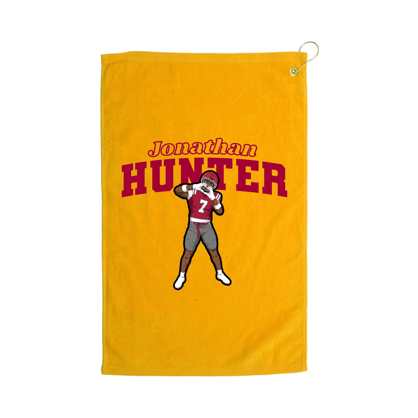 Golf Towel — Name Arch in Gold