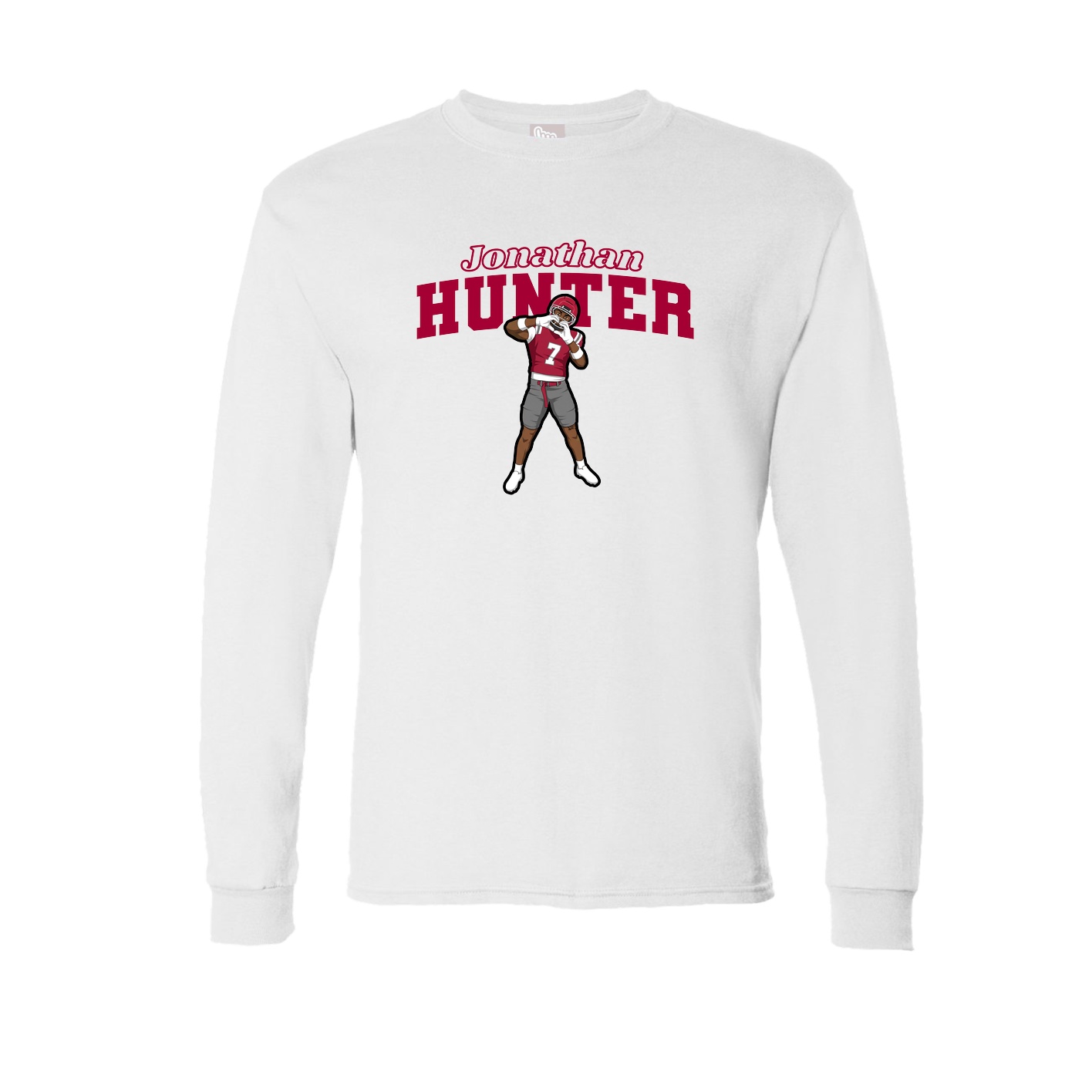Long Sleeve Tee — Name Arch in White