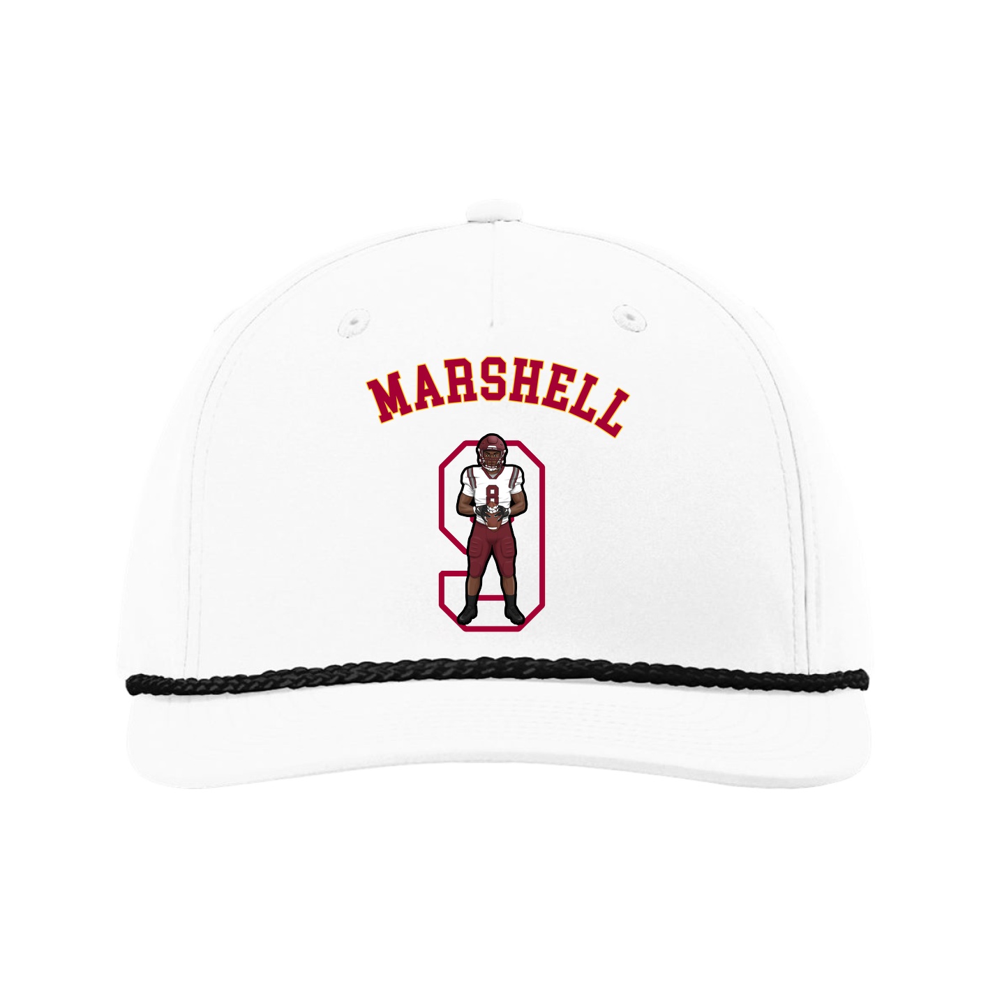 Five-Panel Classic Rope Cap — Shirsey Arch in White