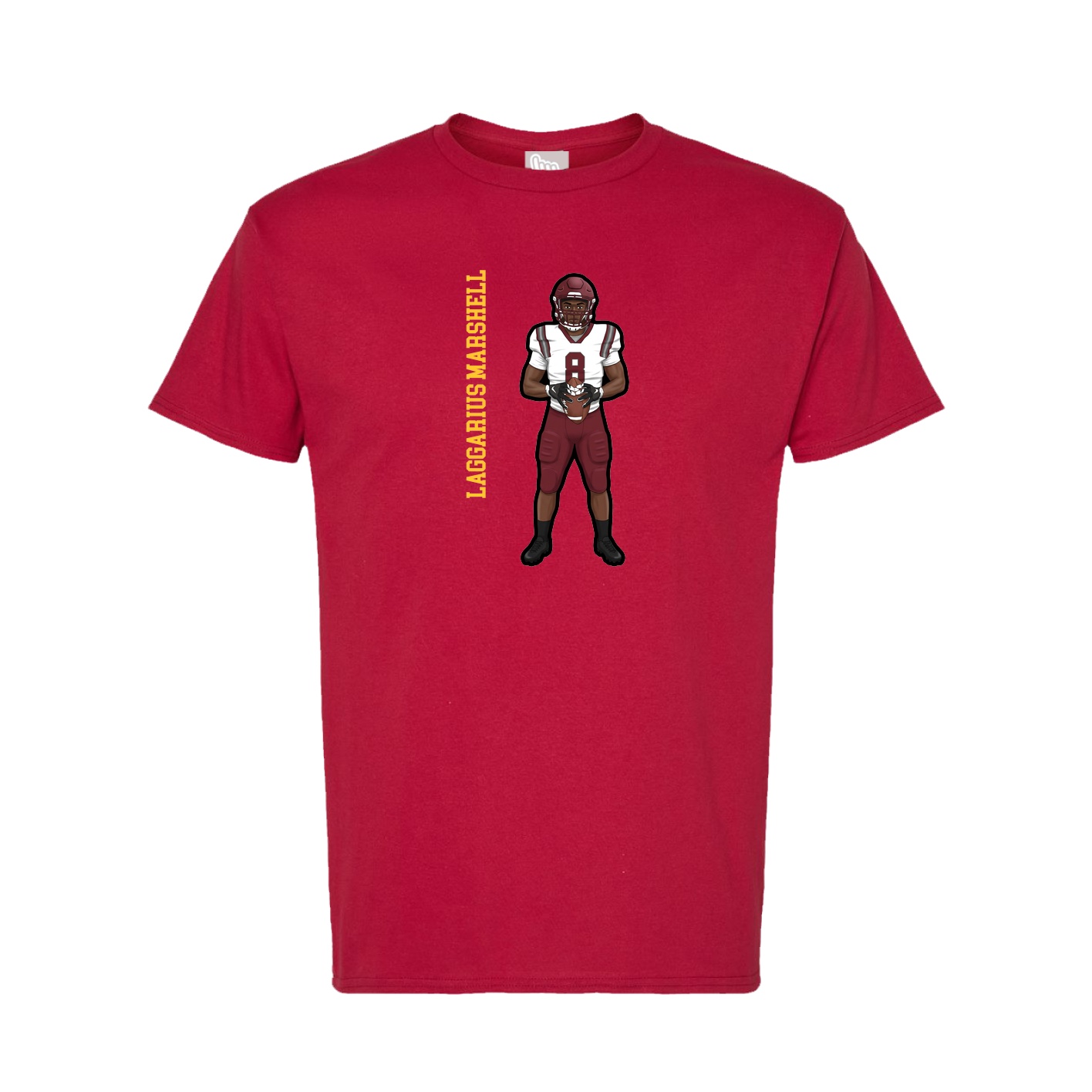 Tee — Name Vertical in Crimson