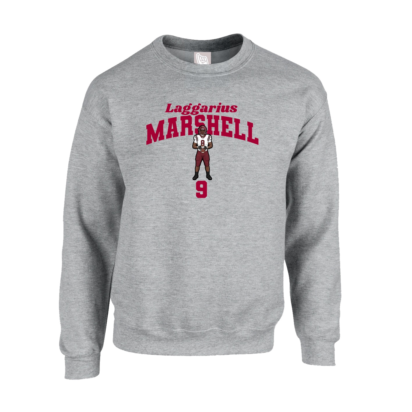 Fleece Crew — Signature Arch in Grey