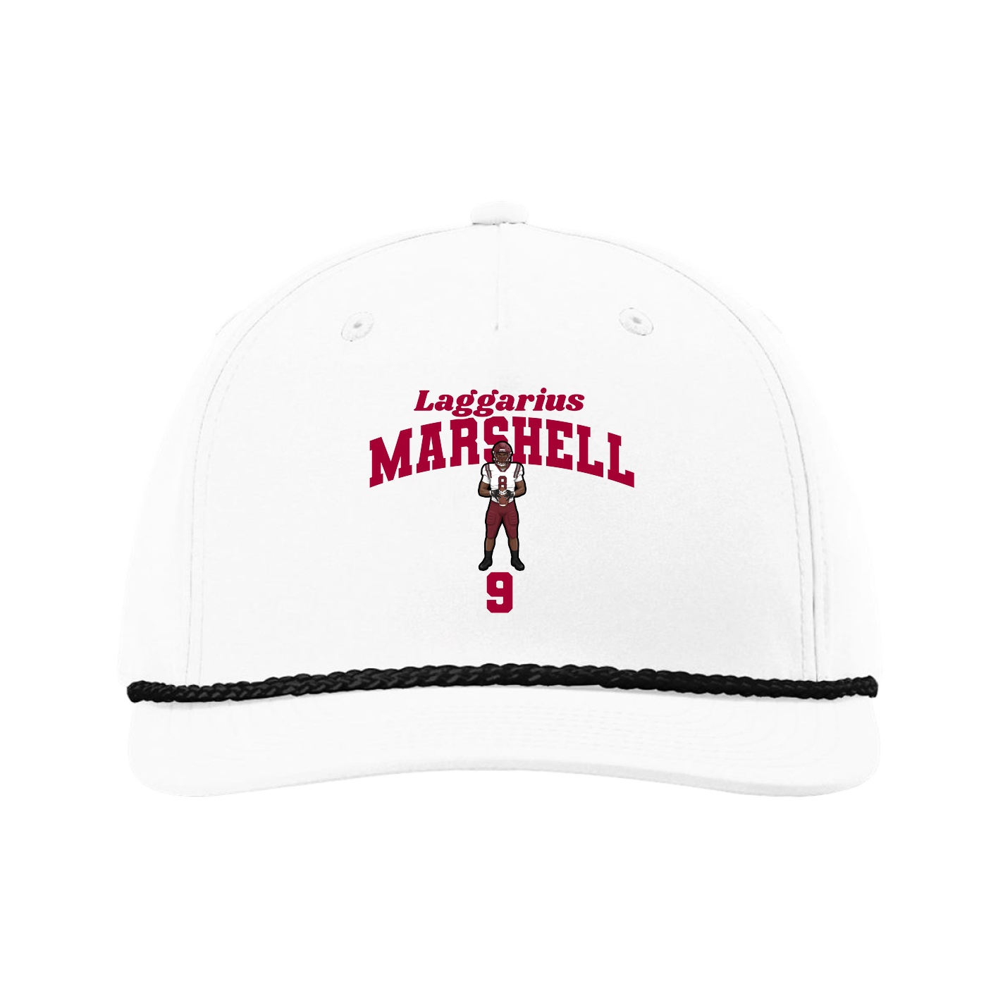 Five-Panel Classic Rope Cap — Signature Arch in White