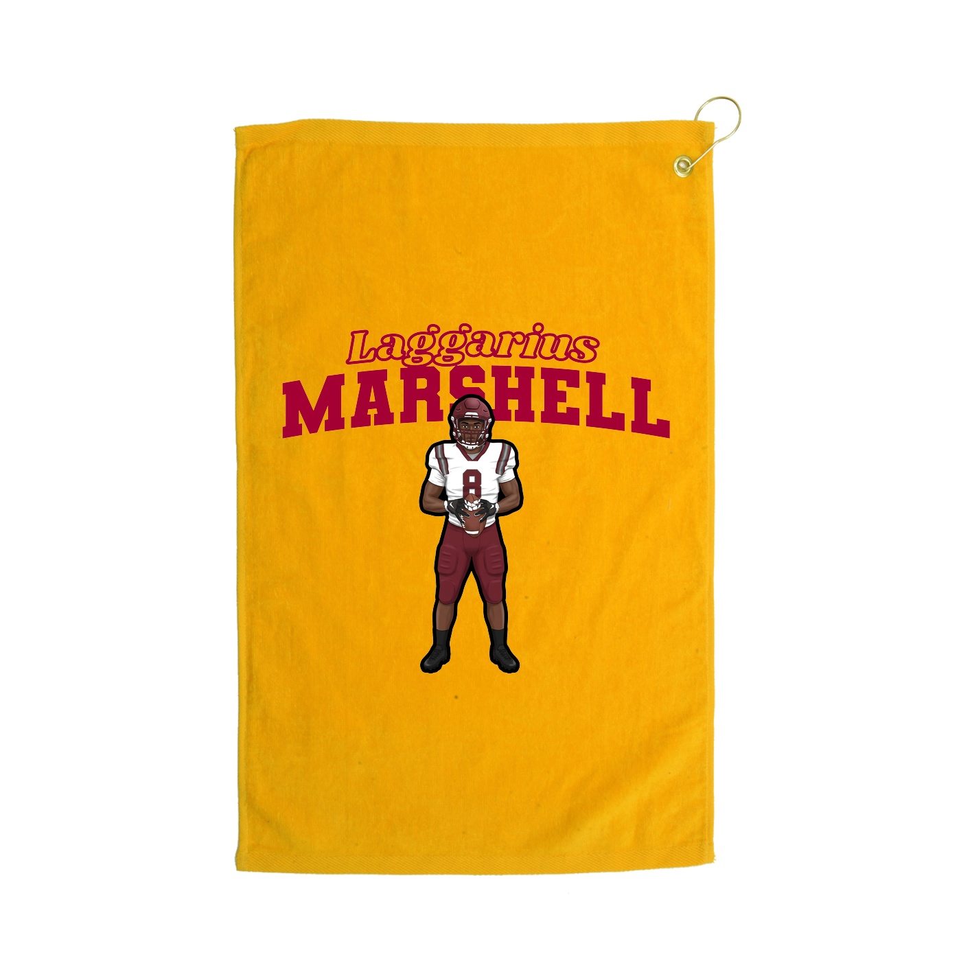 Golf Towel — Name Arch in Gold