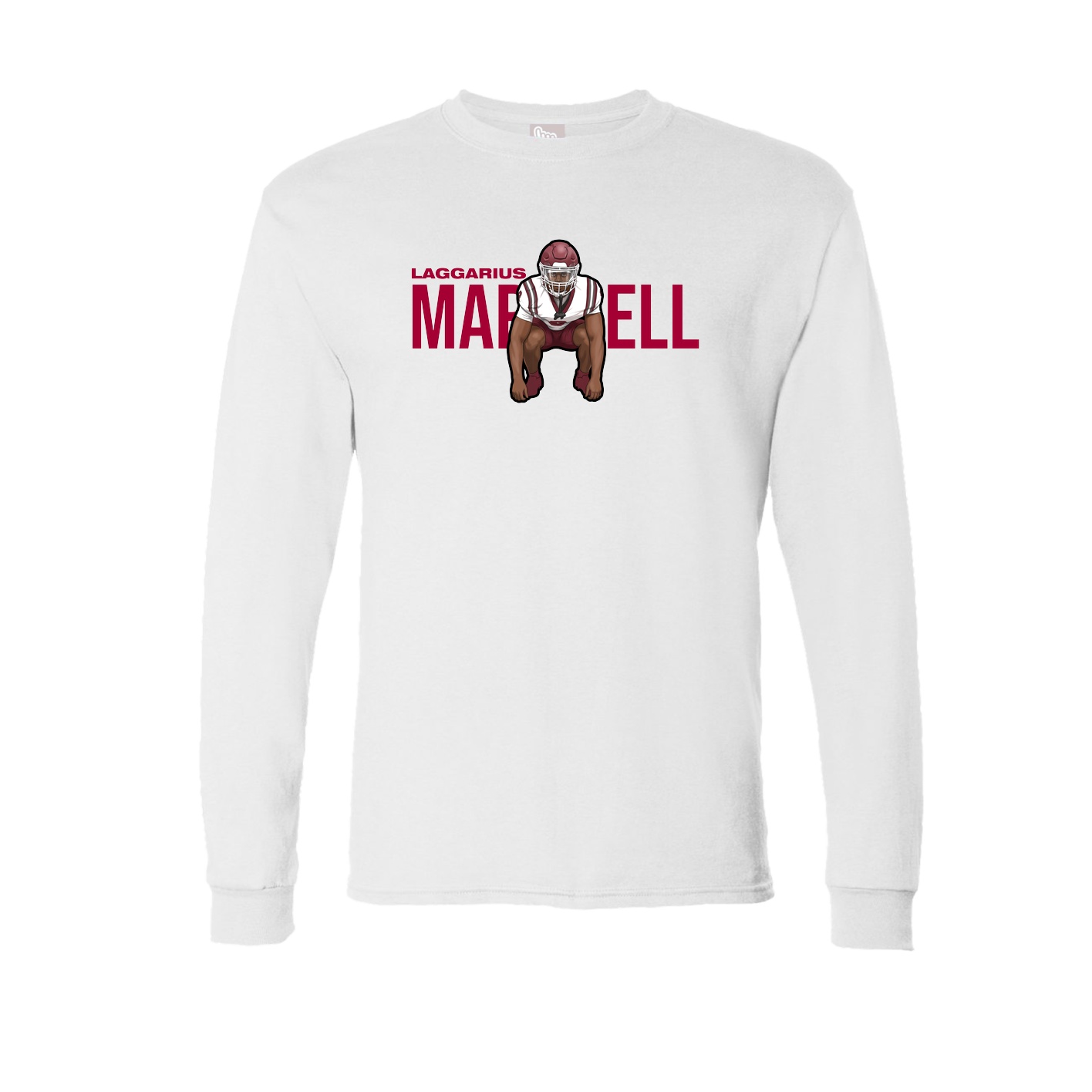 Long Sleeve Tee — Player Name in White