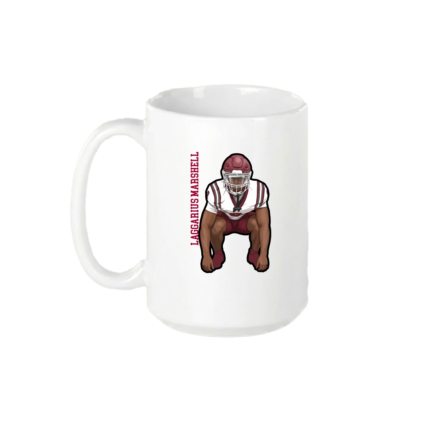 15oz Coffee Mug — Name Vertical in White