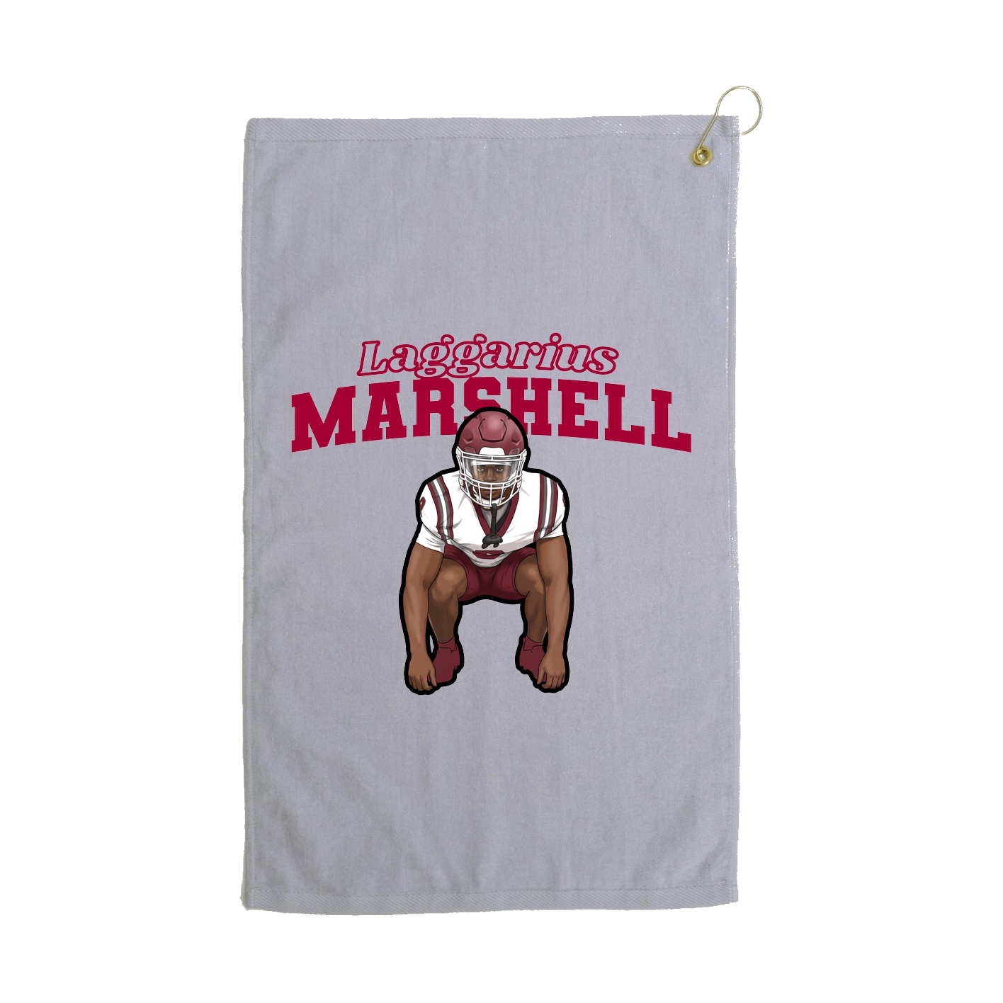 Golf Towel — Name Arch in Grey