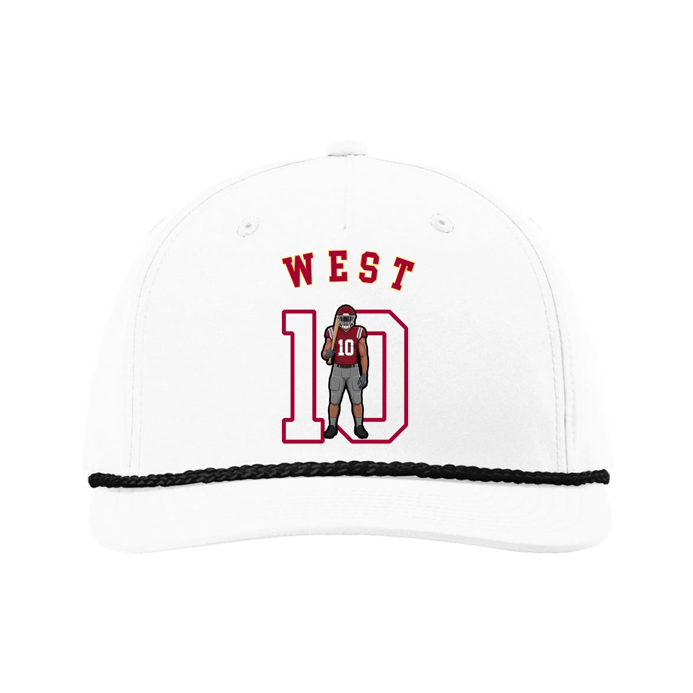 Five-Panel Classic Rope Cap — Shirsey Arch in White