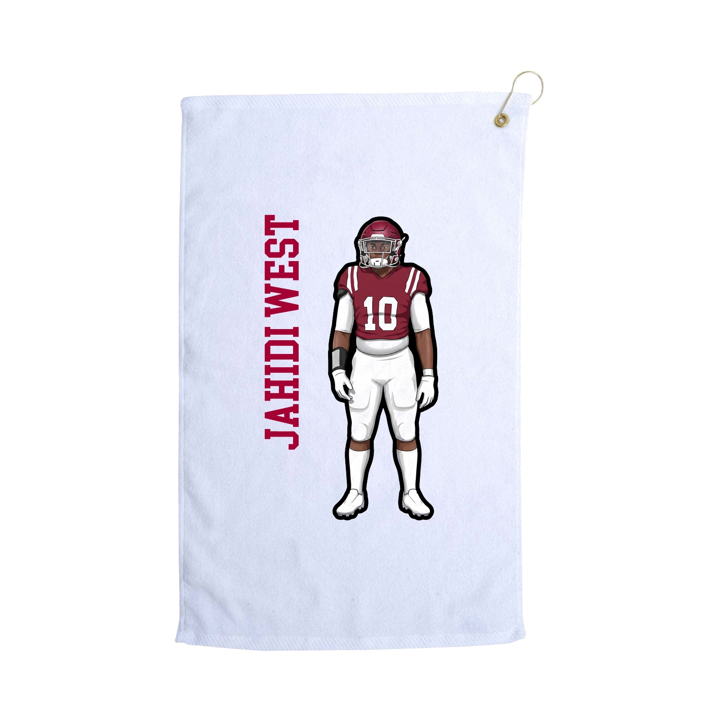 Golf Towel — Name Vertical in White